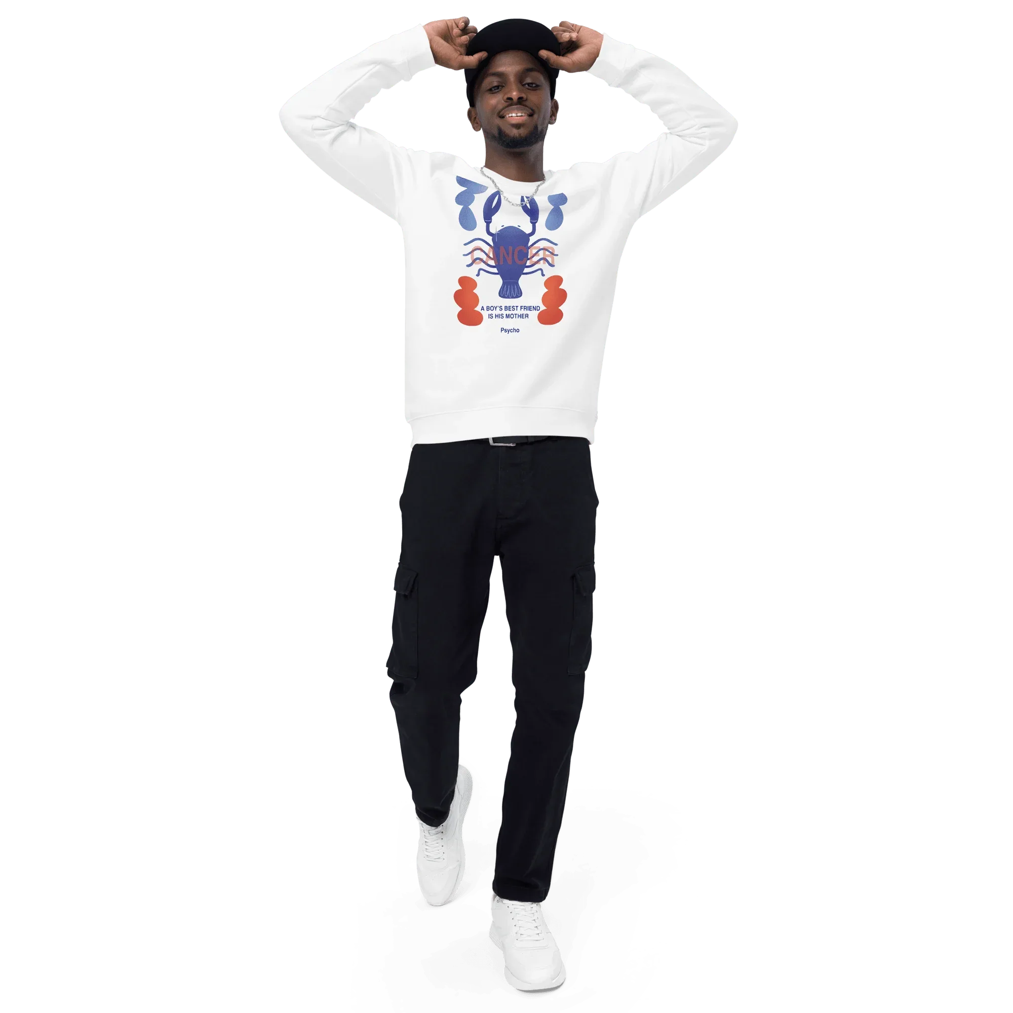Cancer Unisex Organic Raglan Sweatshirt - Psycho Edition - KOOMQUAT