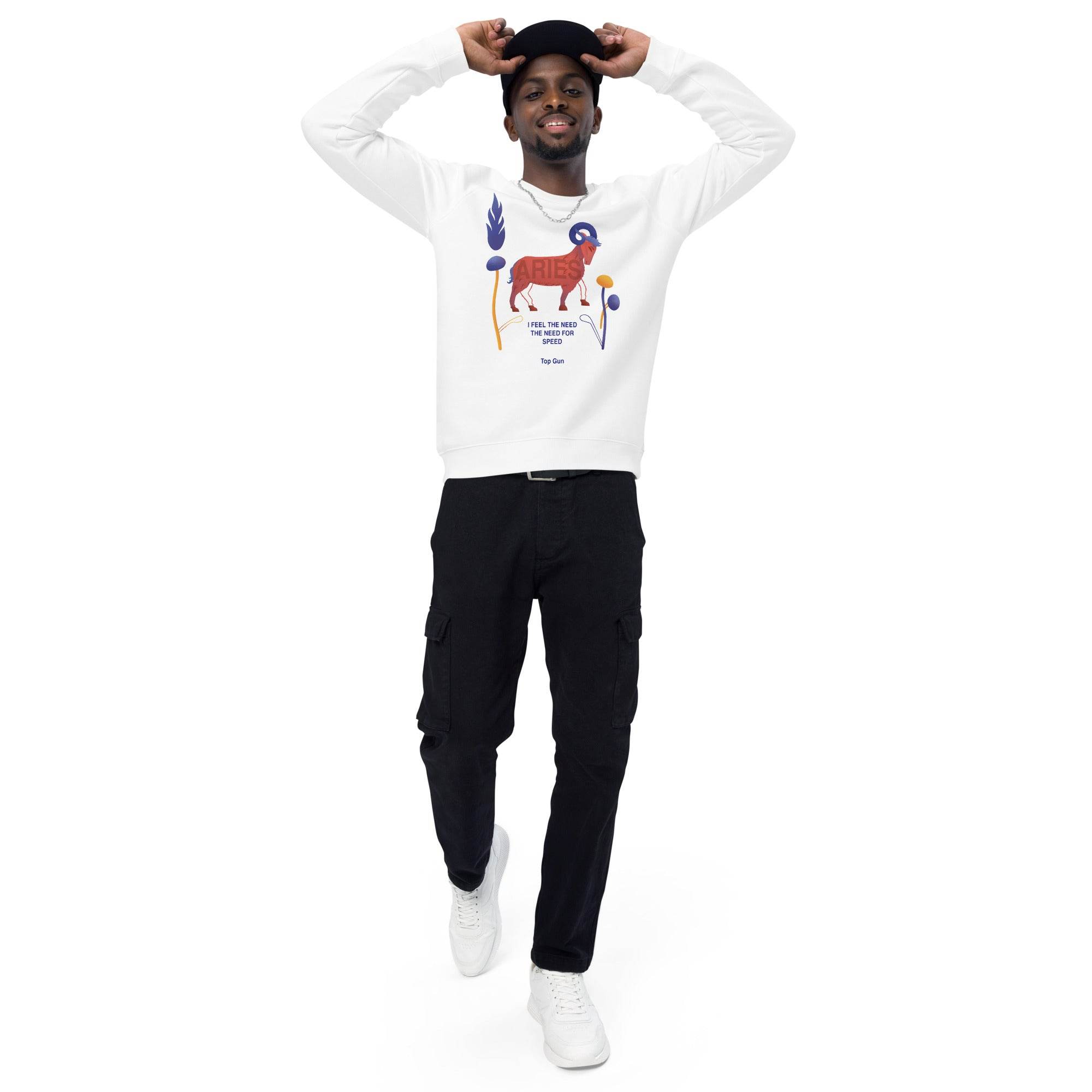 Aries Unisex Organic Raglan Sweatshirt Top Gun - Edition -