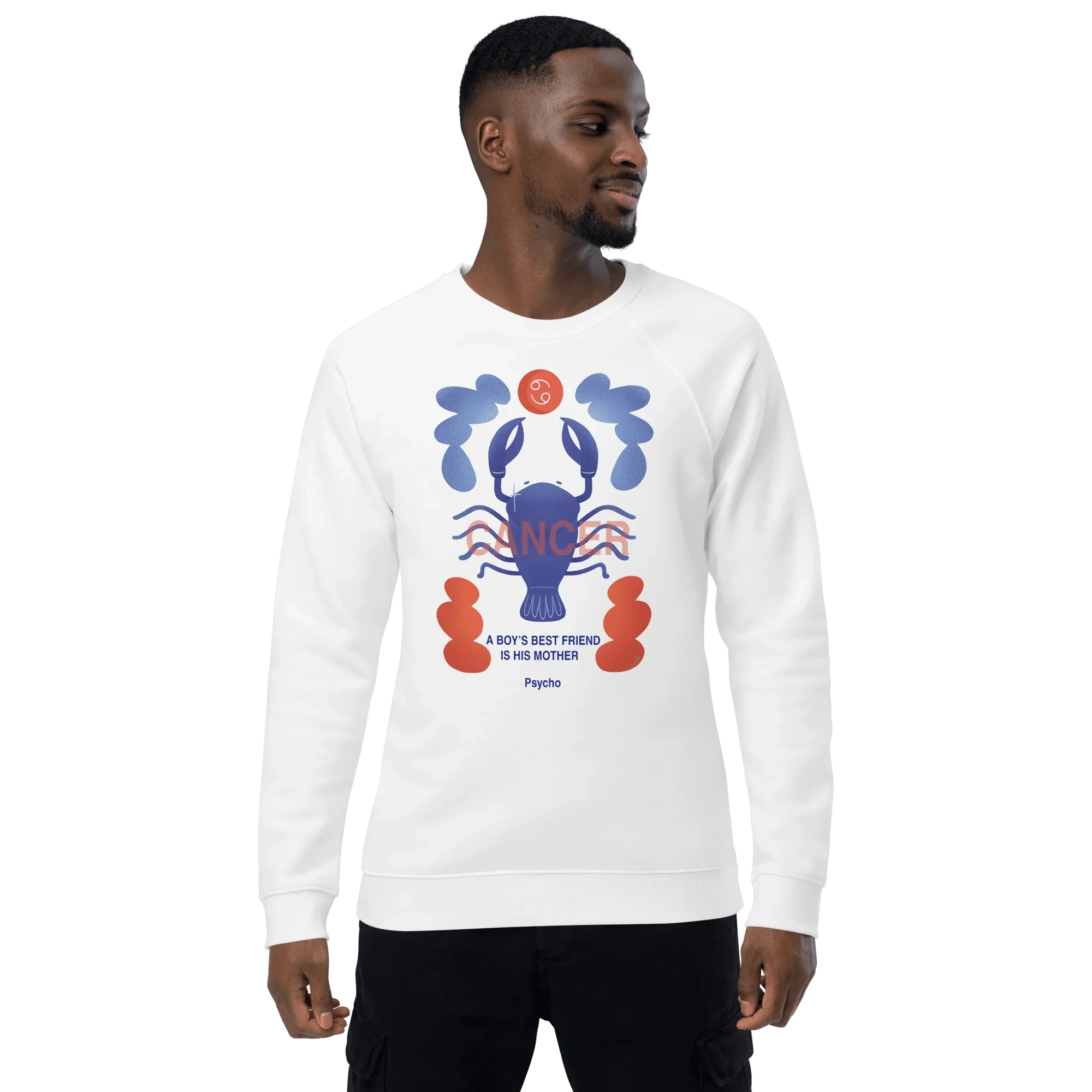 Cancer Unisex Organic Raglan Sweatshirt - Psycho Edition - KOOMQUAT