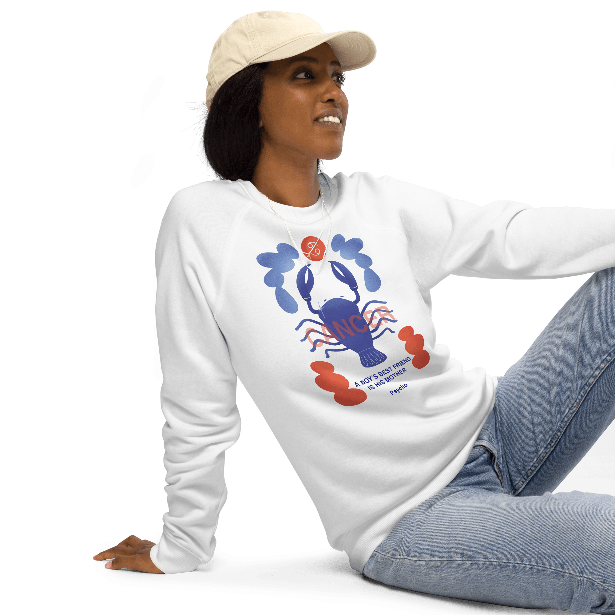 Cancer Unisex Organic Raglan Sweatshirt - Psycho Edition -