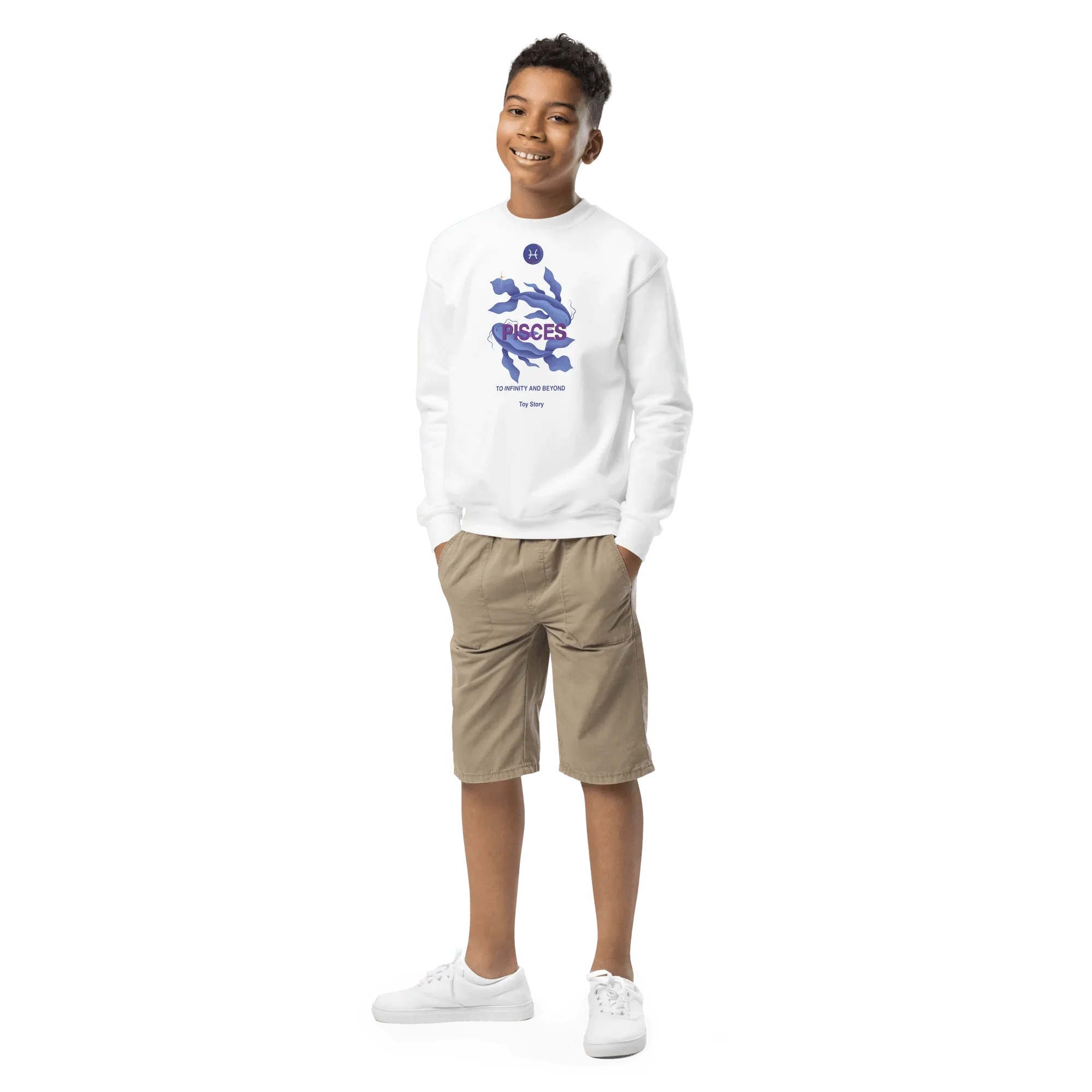 Pisces Youth Crewneck Sweatshirt - KOOMQUAT