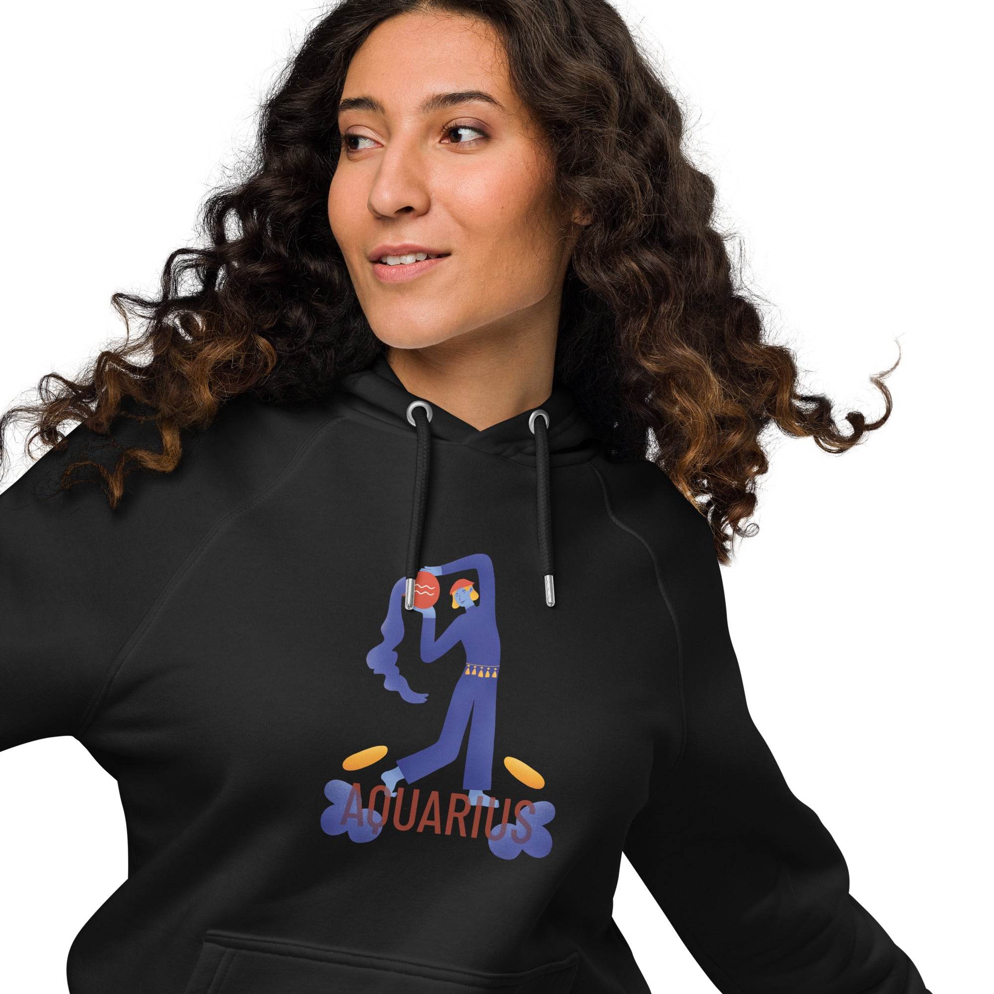 Aquarius Unisex Eco Raglan Hoodie - Raw Edition - 