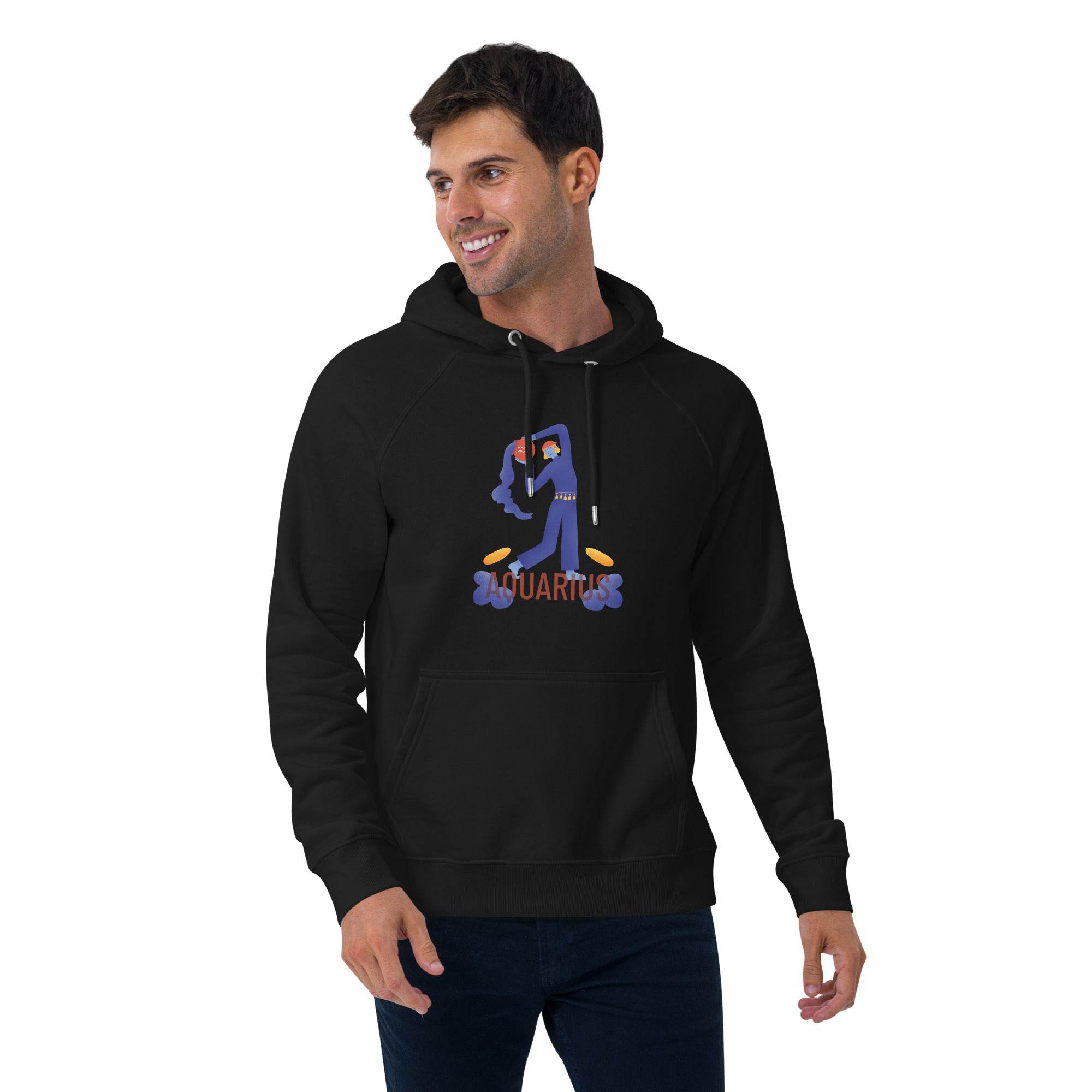Aquarius Unisex Eco Raglan Hoodie - Raw Edition - 