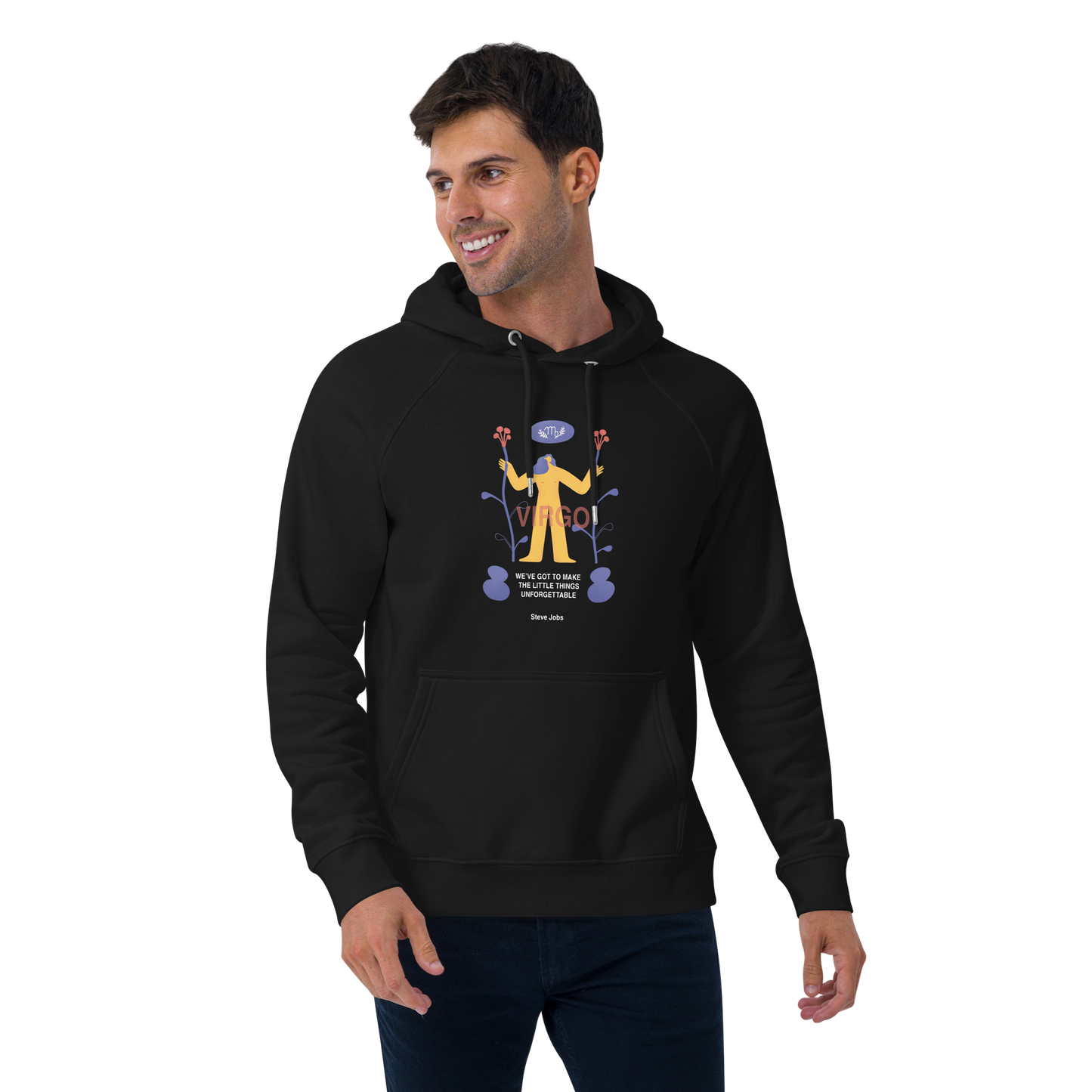 Virgo Unisex Eco Raglan Hoodie - Steve Jobs Edition