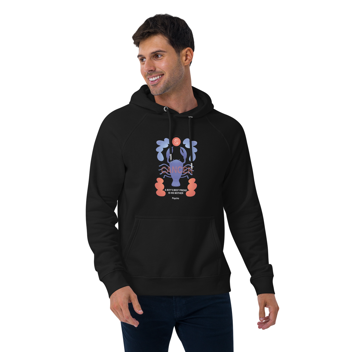 Cancer Unisex Eco Raglan Hoodie - Psycho Edition