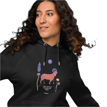 Aries Unisex Eco Raglan Hoodie Top Gun - Edition