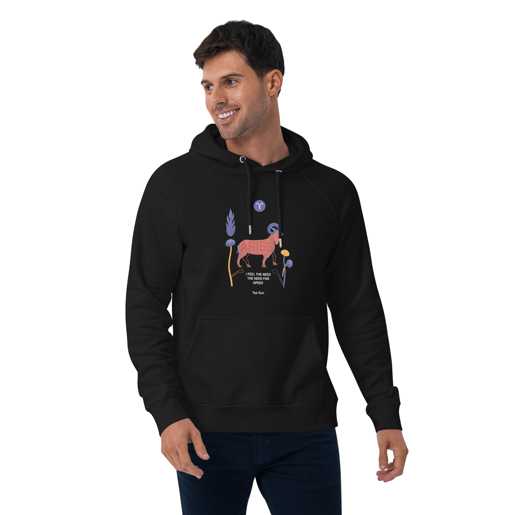 Aries Unisex Eco Raglan Hoodie Top Gun - Edition - 