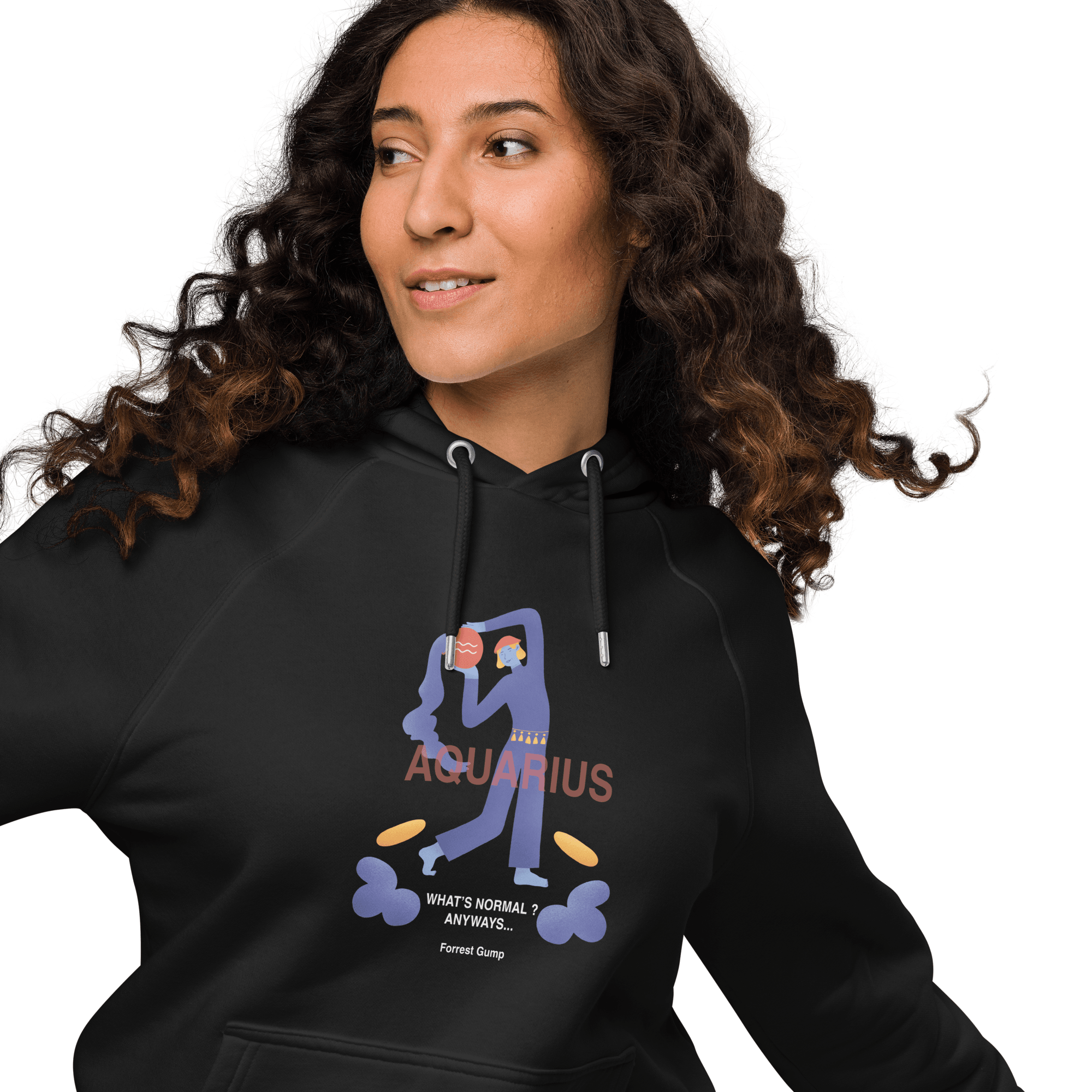 Aquarius Unisex Eco Raglan Hoodie - Forrest Gump Edition - 