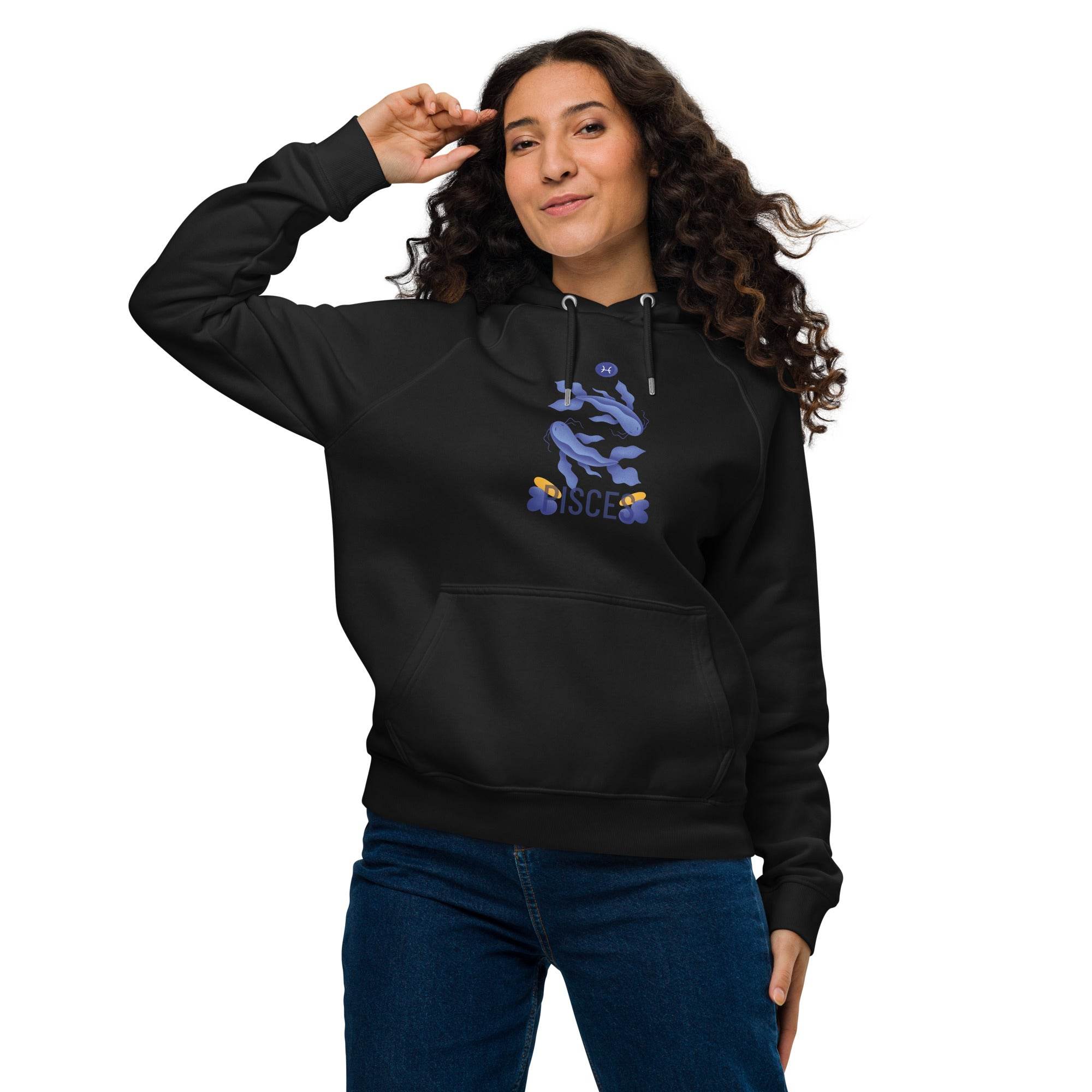 Pisces Unisex Eco Raglan Hoodie - Raw Edition - 