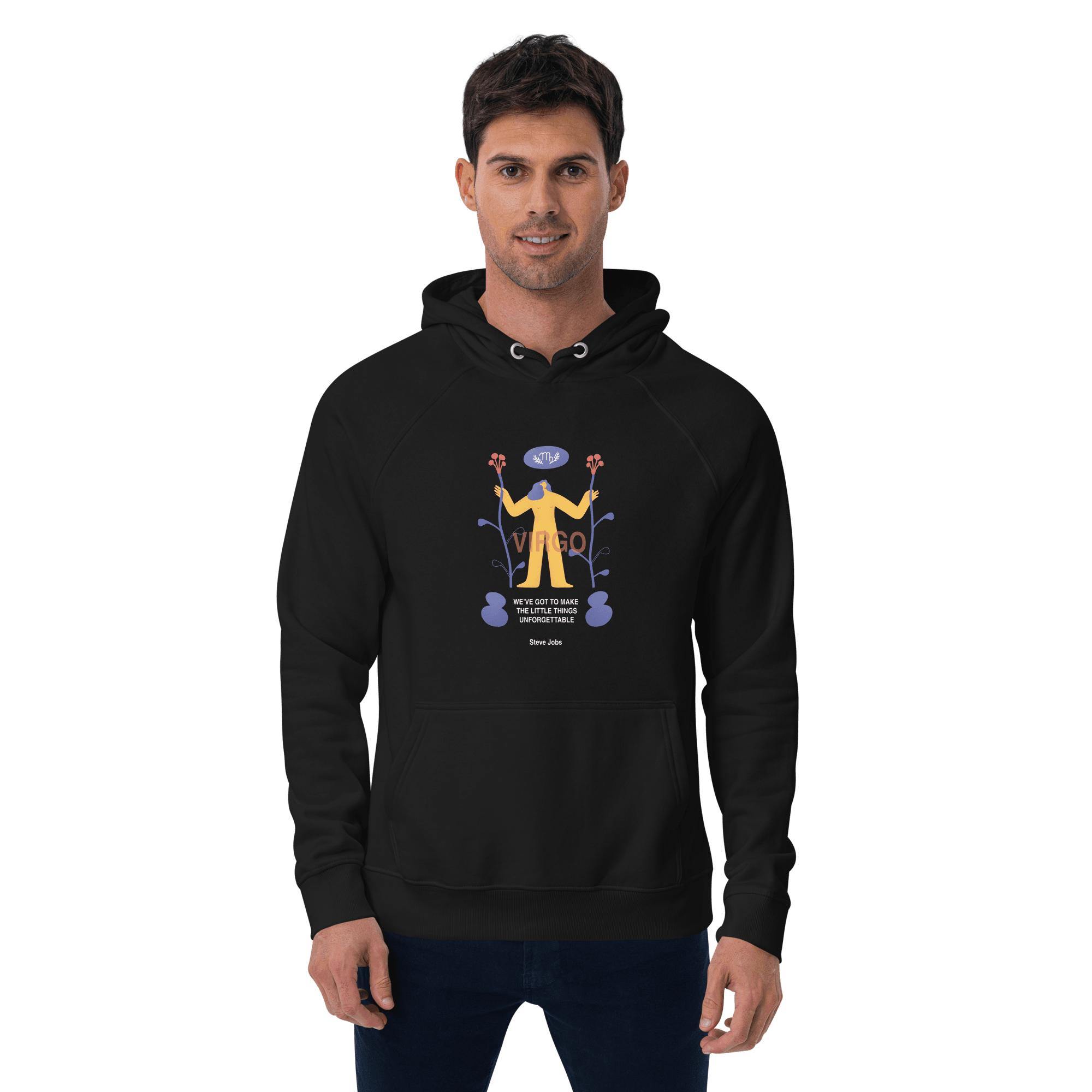 Virgo Unisex Eco Raglan Hoodie - Steve Jobs Edition - 