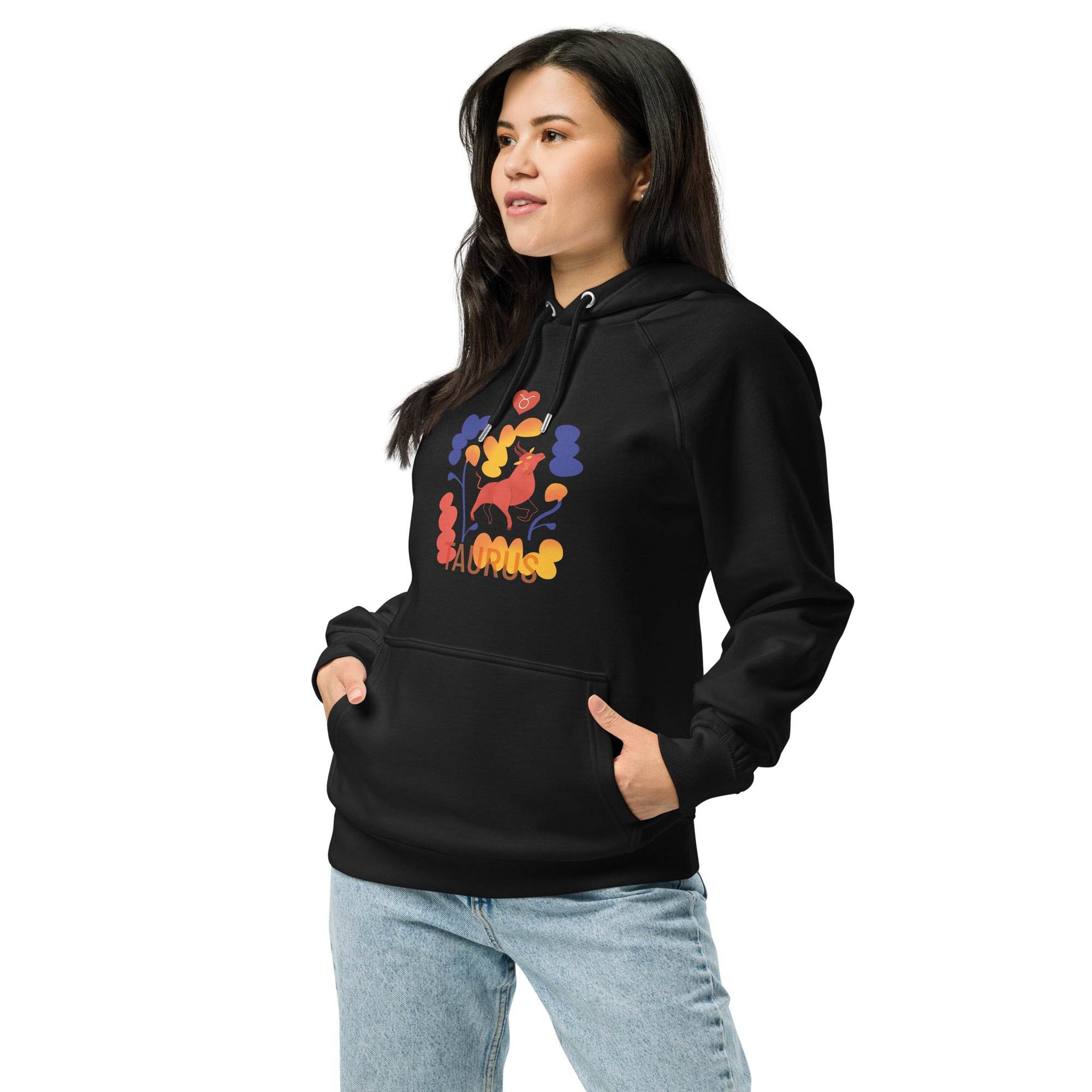TAURUS Unisex Eco Raglan Hoodie Raw - 