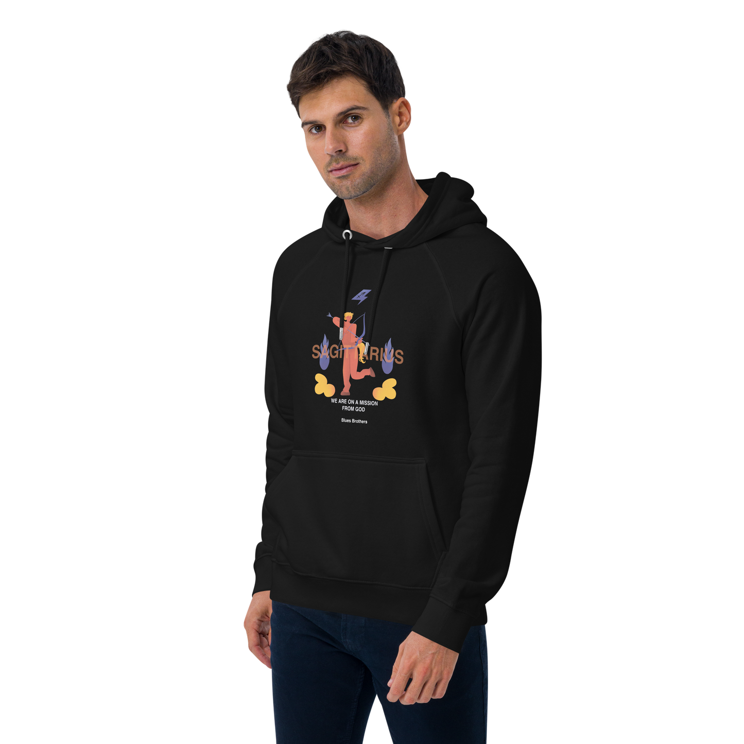 Sagittarius Unisex Eco Raglan Hoodie - The Blues Brothers Edition