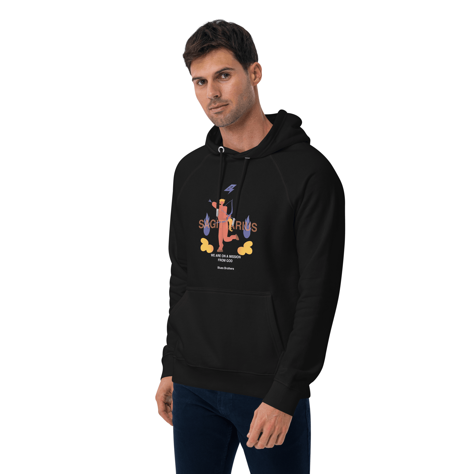 Sagittarius Unisex Eco Raglan Hoodie - The Blues Brothers Edition - 
