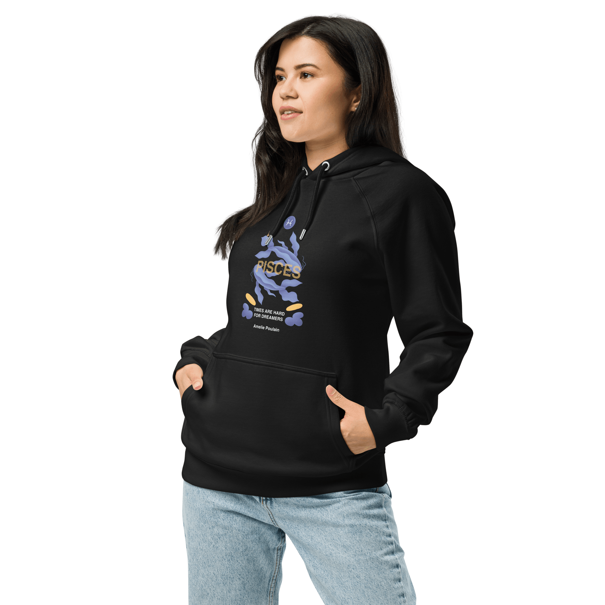 Pisces Unisex Eco Raglan Hoodie - Amelie Poulain Edition - 