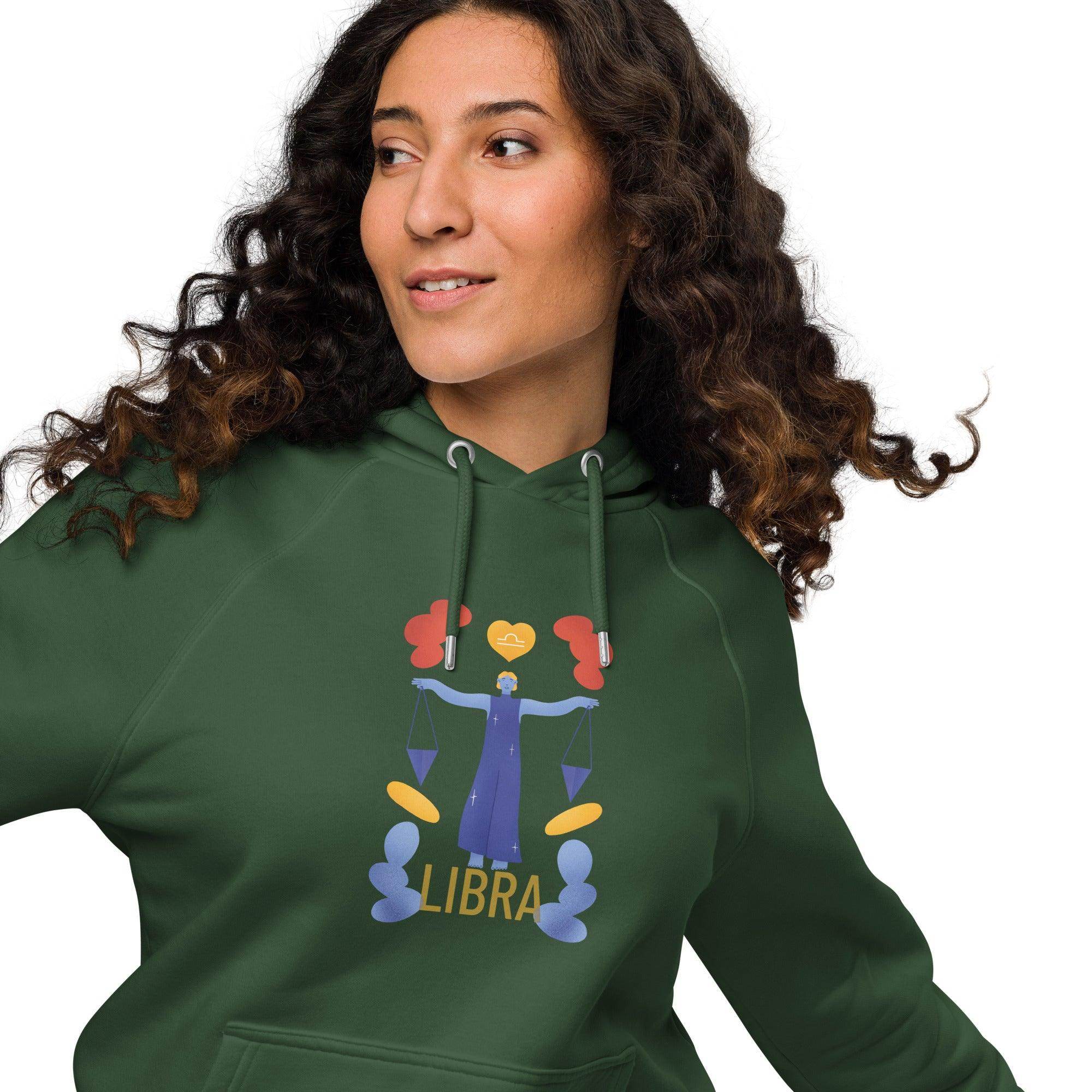 Libra Unisex Eco Raglan Hoodie - Raw Edition - 