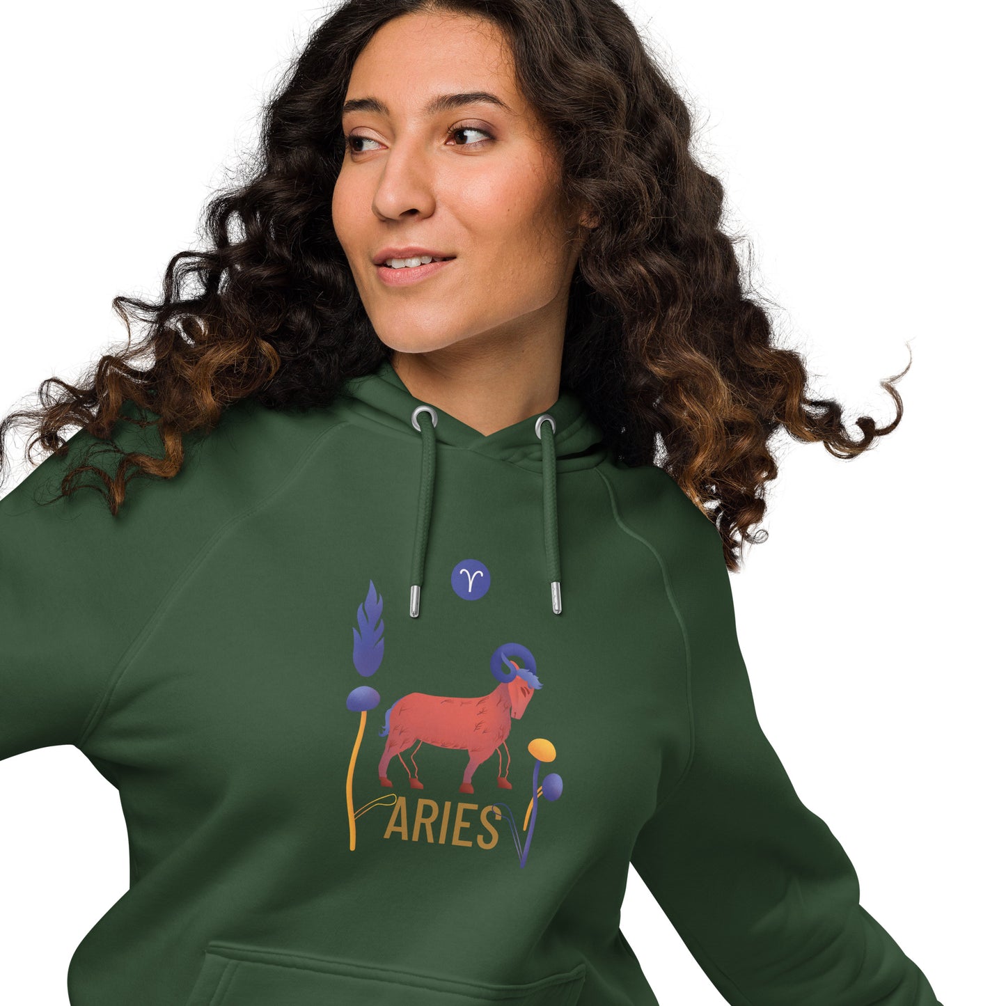 Aries Unisex Eco Raglan Hoodie Raw