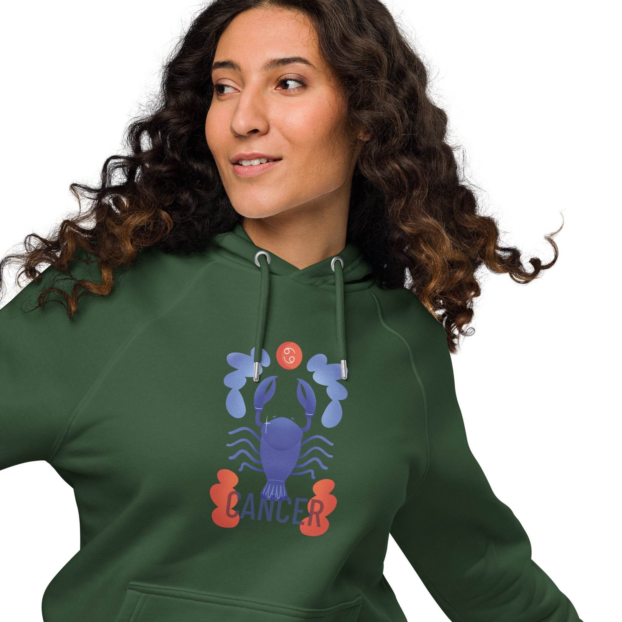 Cancer Unisex Eco Raglan Hoodie - Raw Edition - 