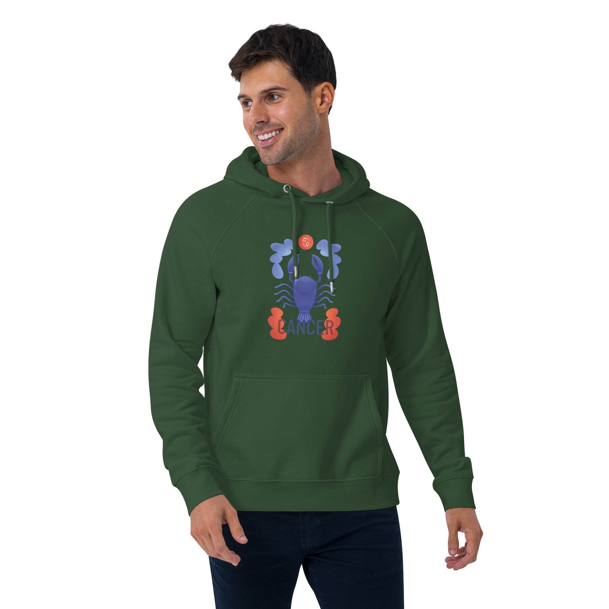 Cancer Unisex Eco Raglan Hoodie - Raw Edition - 