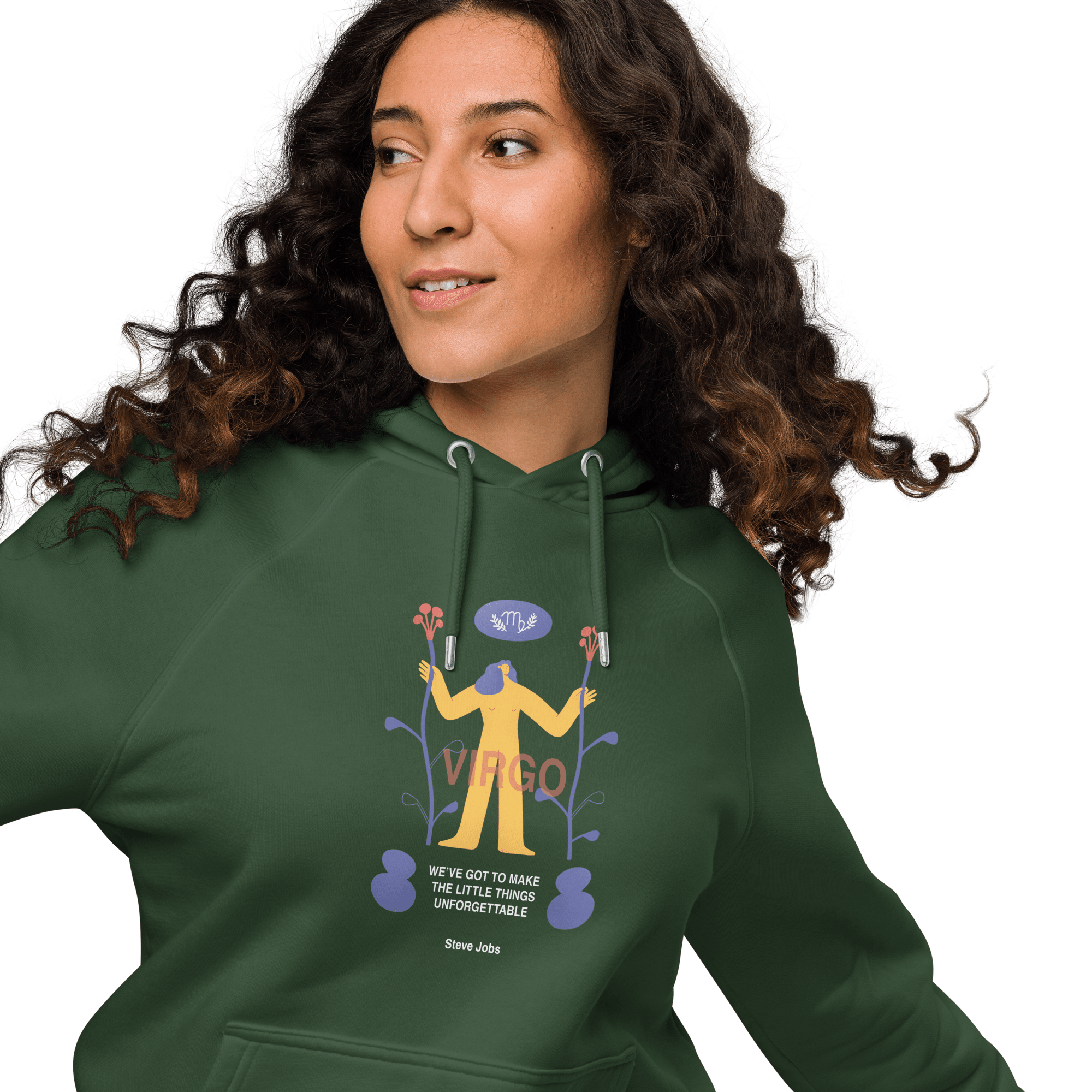 Virgo Unisex Eco Raglan Hoodie - Steve Jobs Edition - 