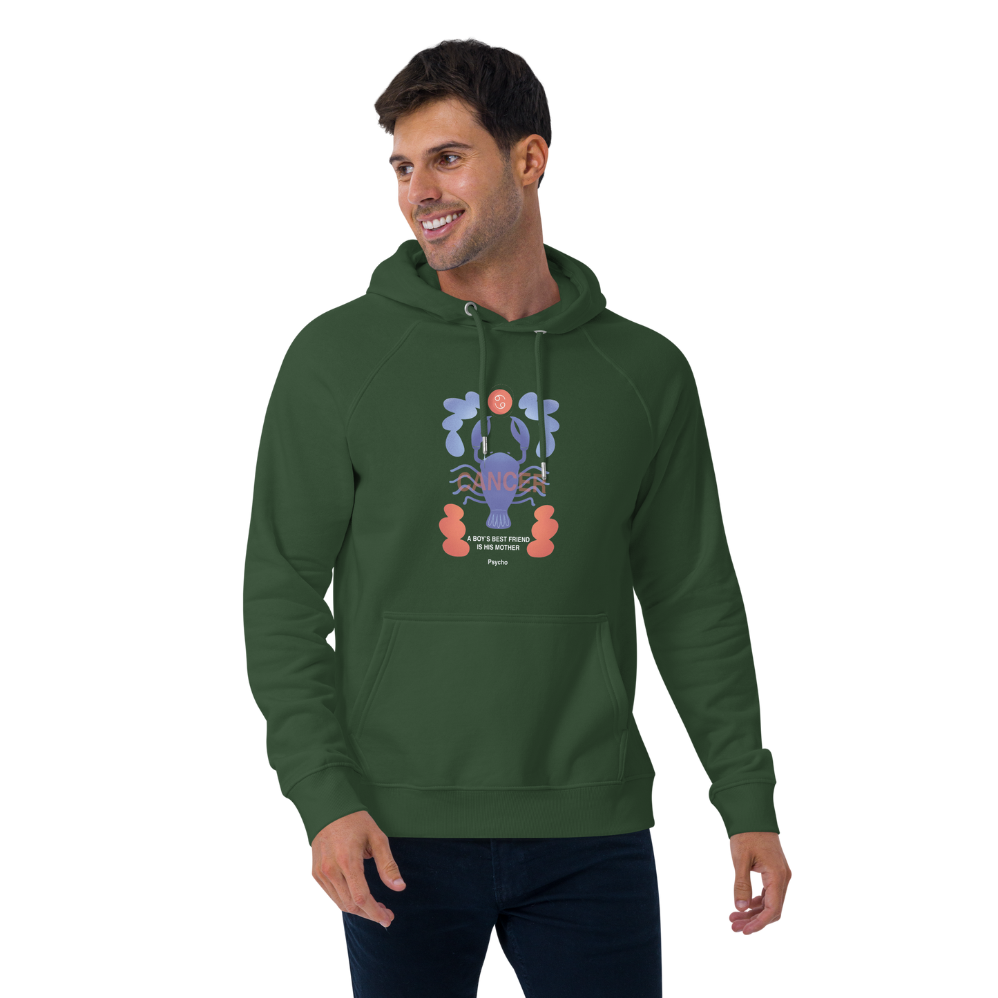 Cancer Unisex Eco Raglan Hoodie - Psycho Edition