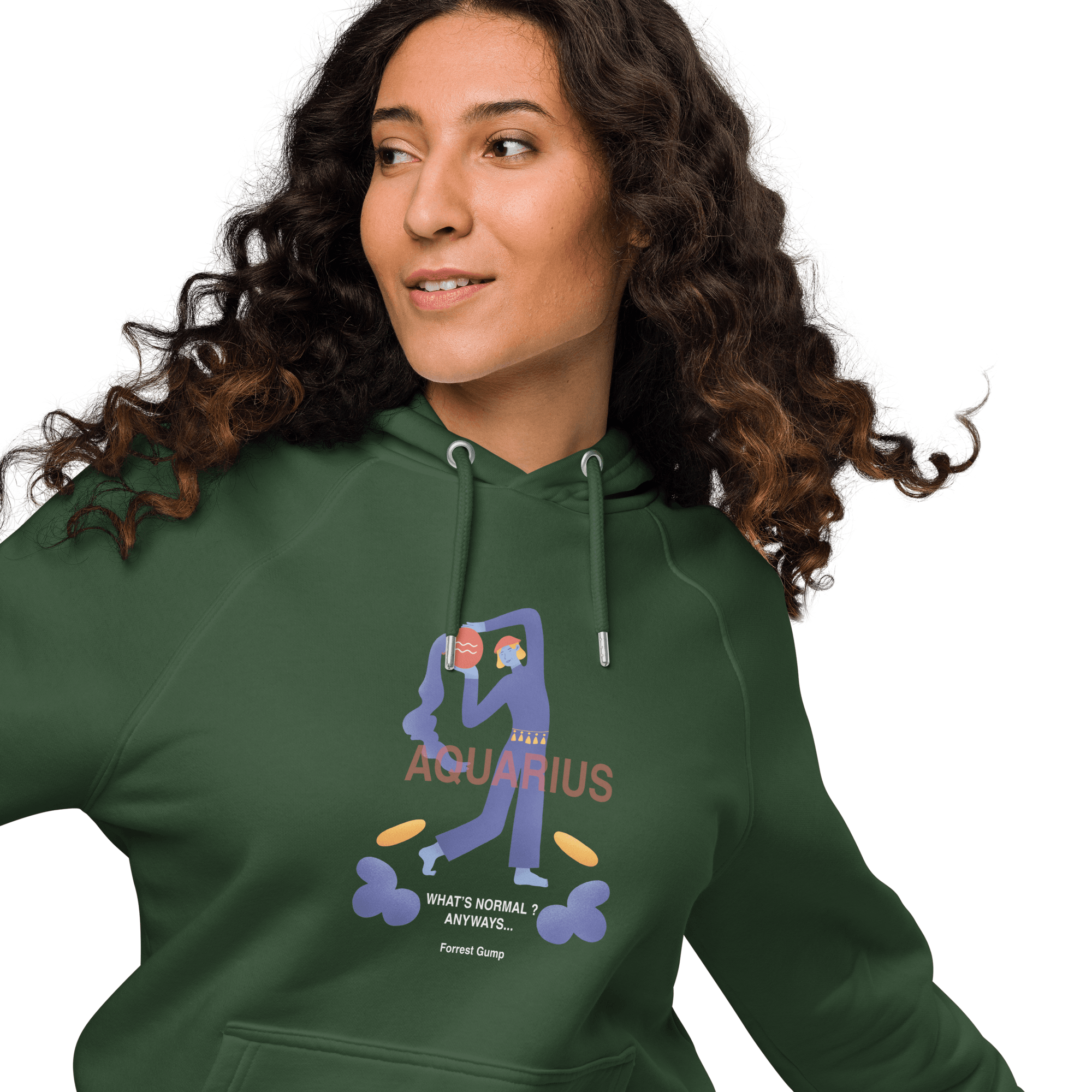 Aquarius Unisex Eco Raglan Hoodie - Forrest Gump Edition - 