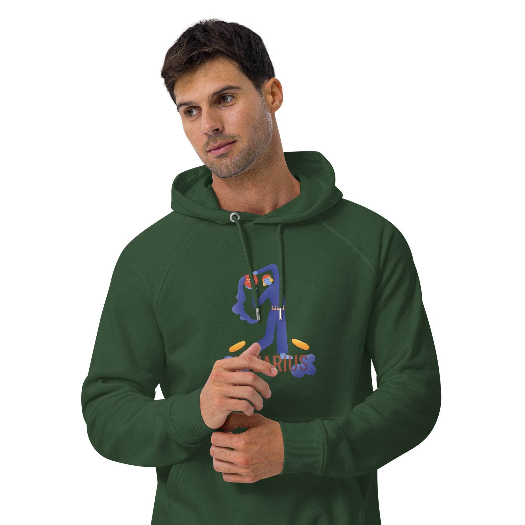 Aquarius Unisex Eco Raglan Hoodie - Raw Edition - 