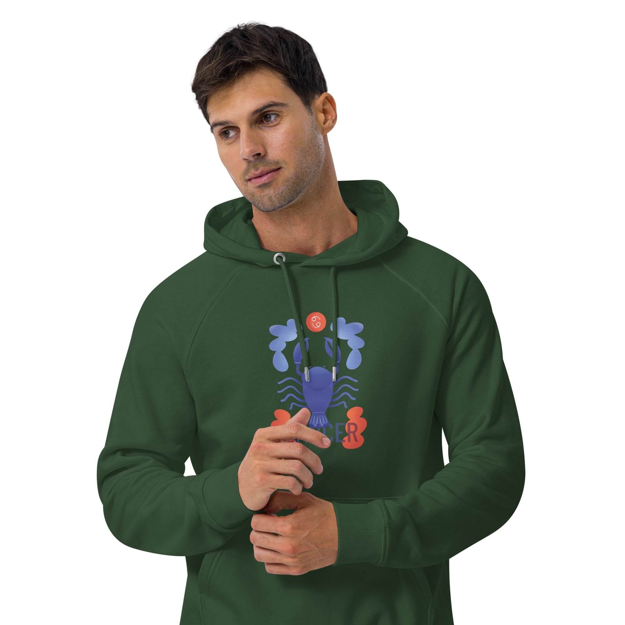 Cancer Unisex Eco Raglan Hoodie - Raw Edition - 