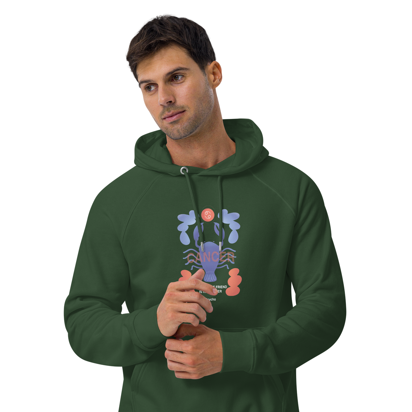 Cancer Unisex Eco Raglan Hoodie - Psycho Edition