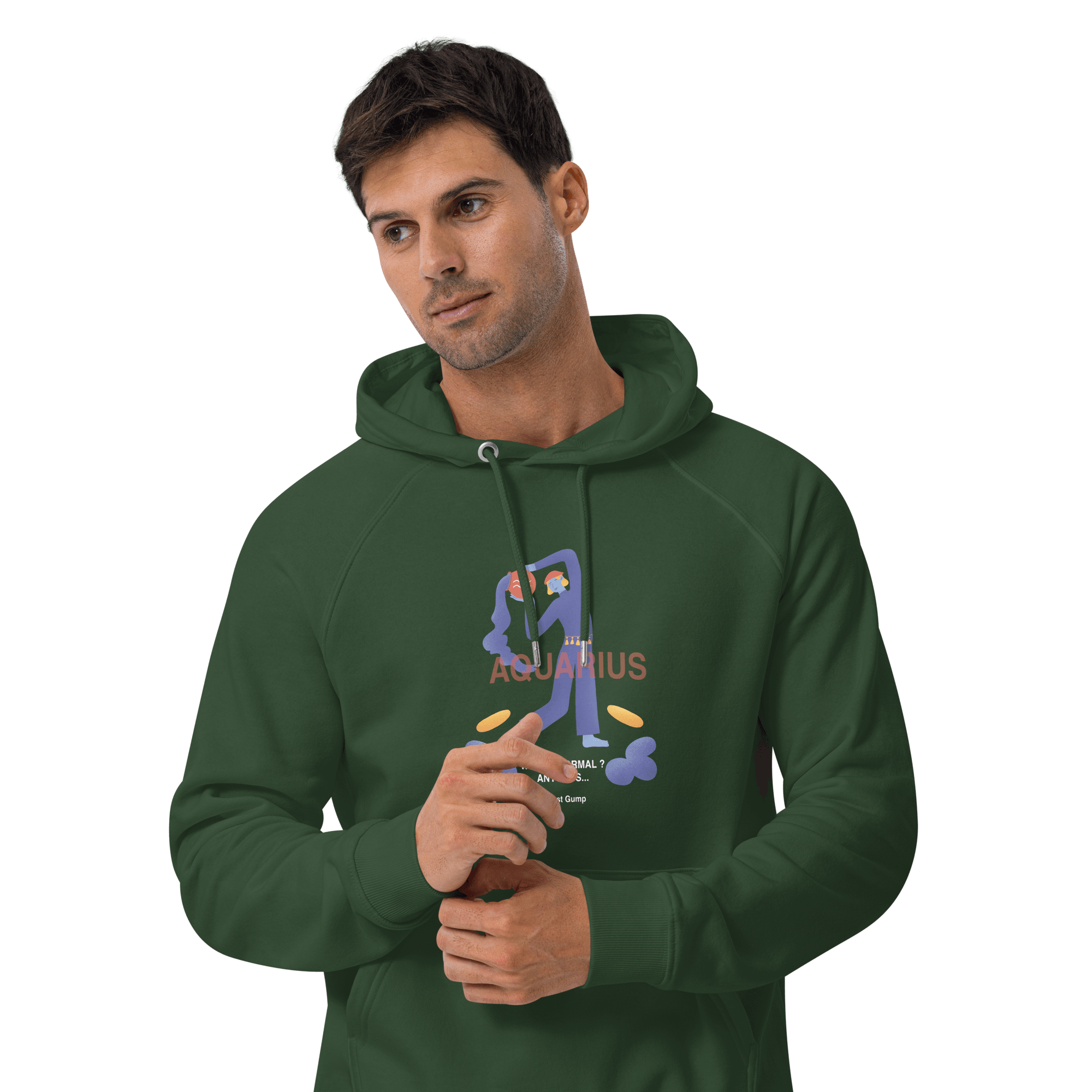 Aquarius Unisex Eco Raglan Hoodie - Forrest Gump Edition - 