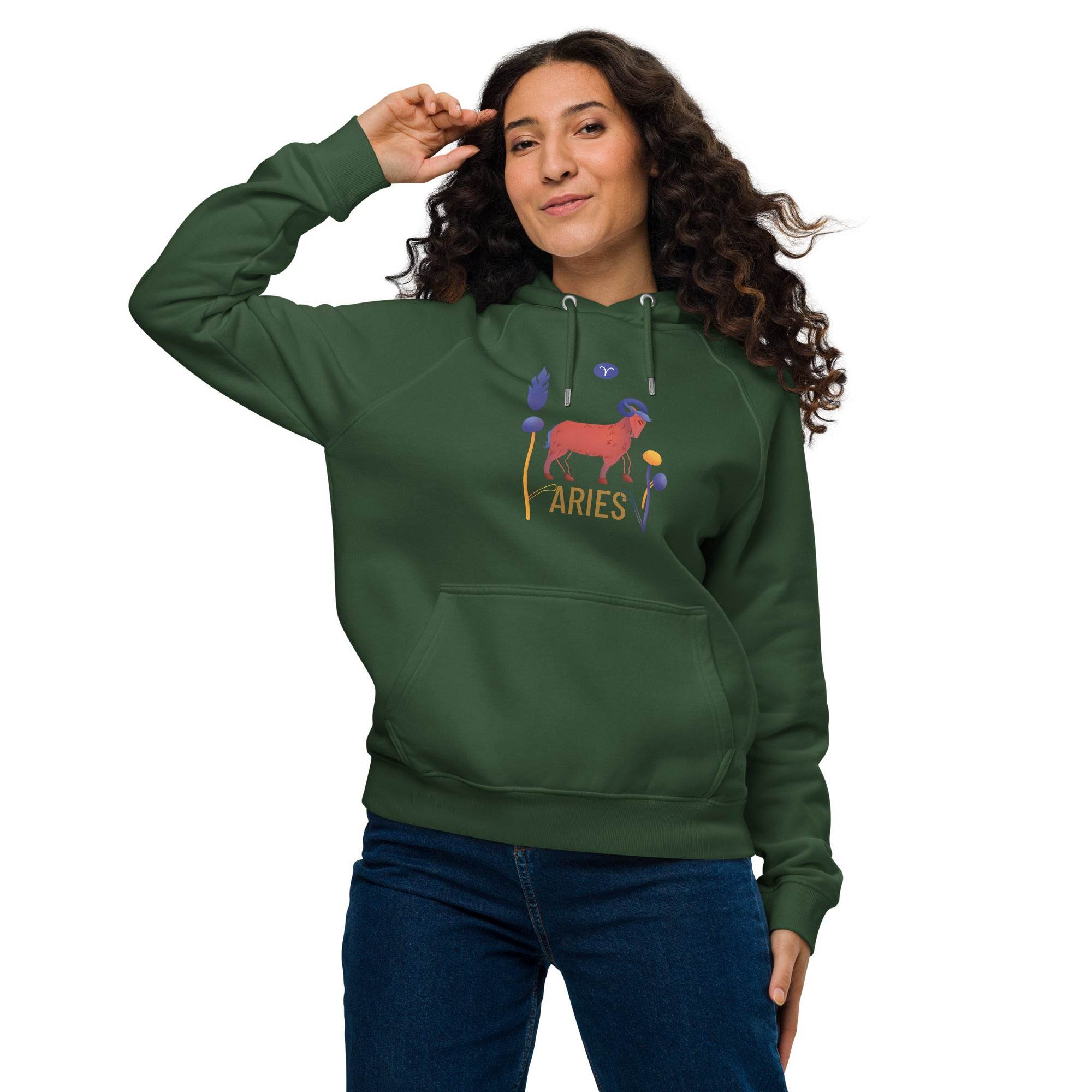 Aries Unisex Eco Raglan Hoodie Raw - 