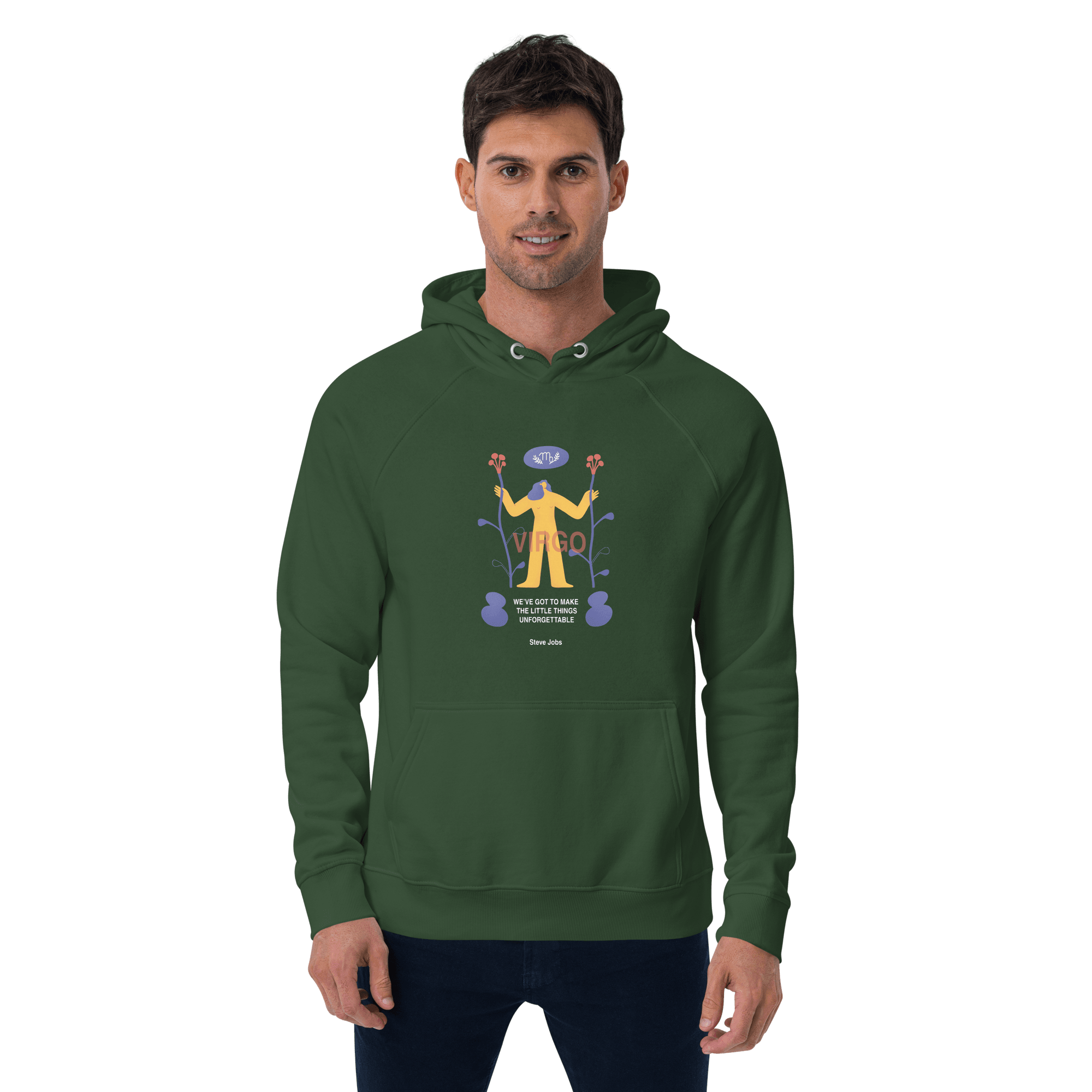 Virgo Unisex Eco Raglan Hoodie - Steve Jobs Edition - 