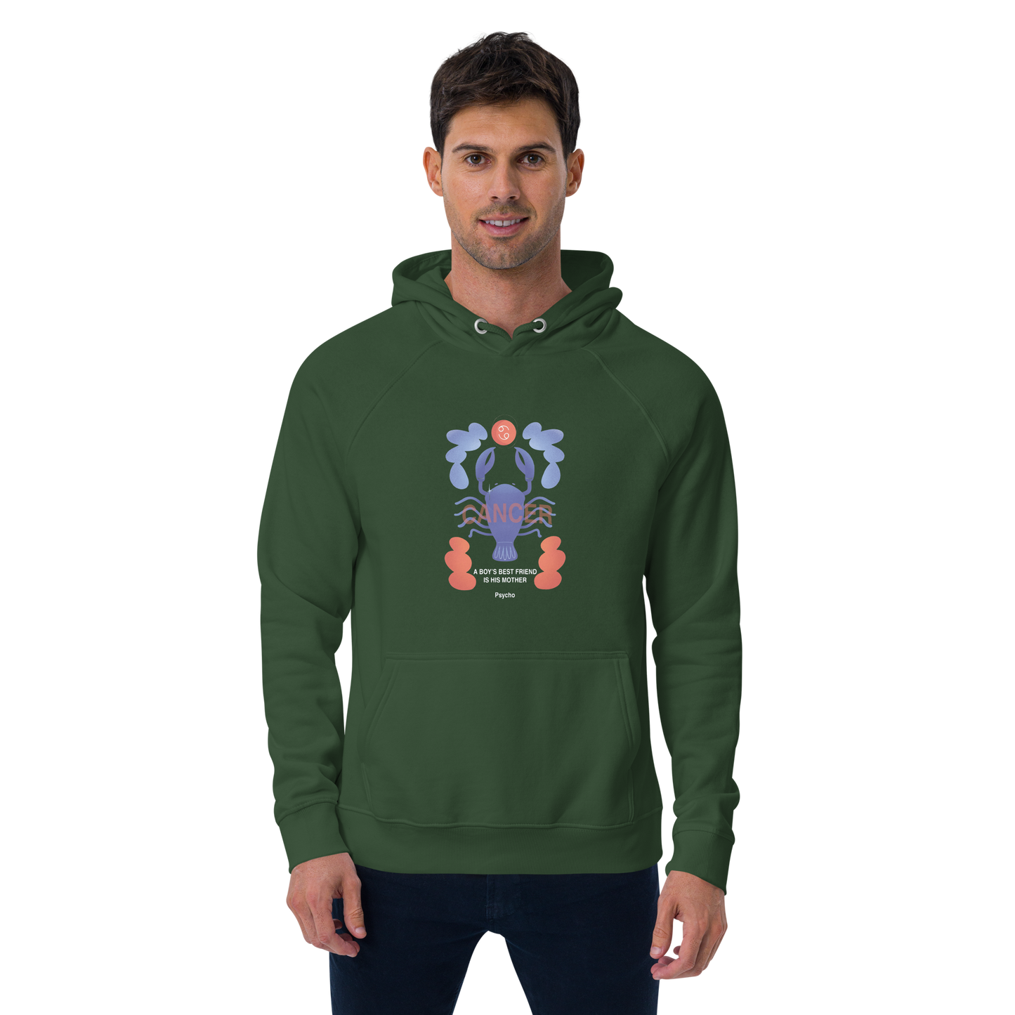 Cancer Unisex Eco Raglan Hoodie - Psycho Edition