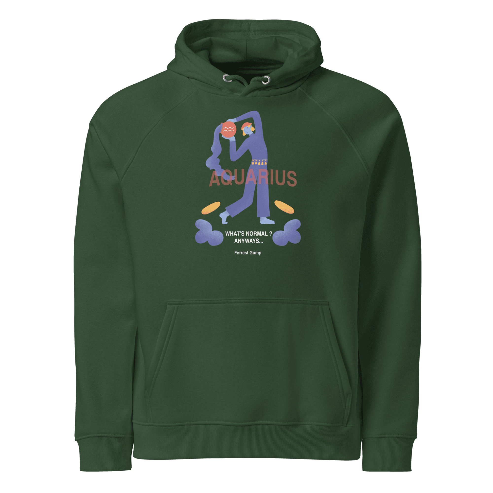 Aquarius Unisex Eco Raglan Hoodie - Forrest Gump Edition - 