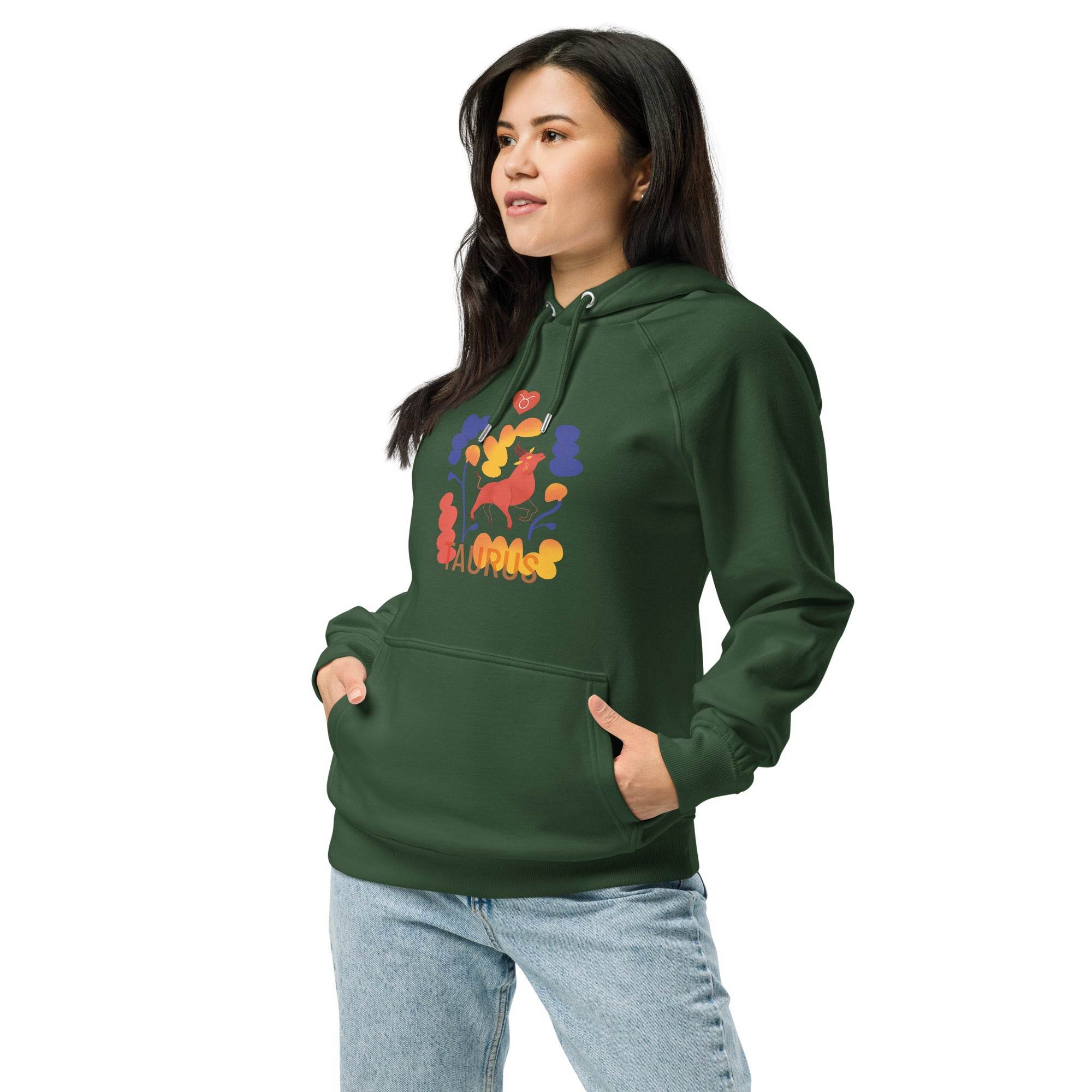 TAURUS Unisex Eco Raglan Hoodie Raw - 