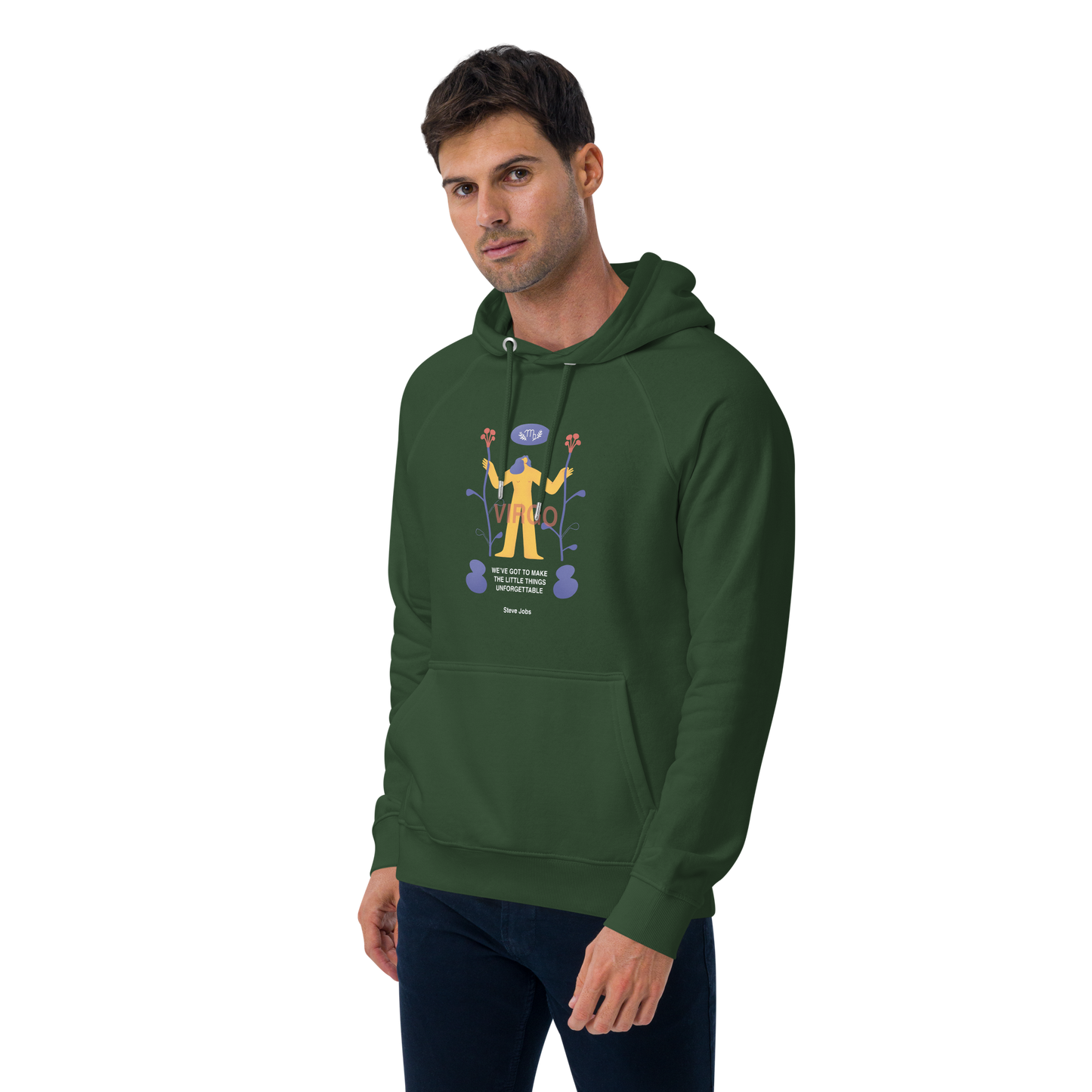 Virgo Unisex Eco Raglan Hoodie - Steve Jobs Edition