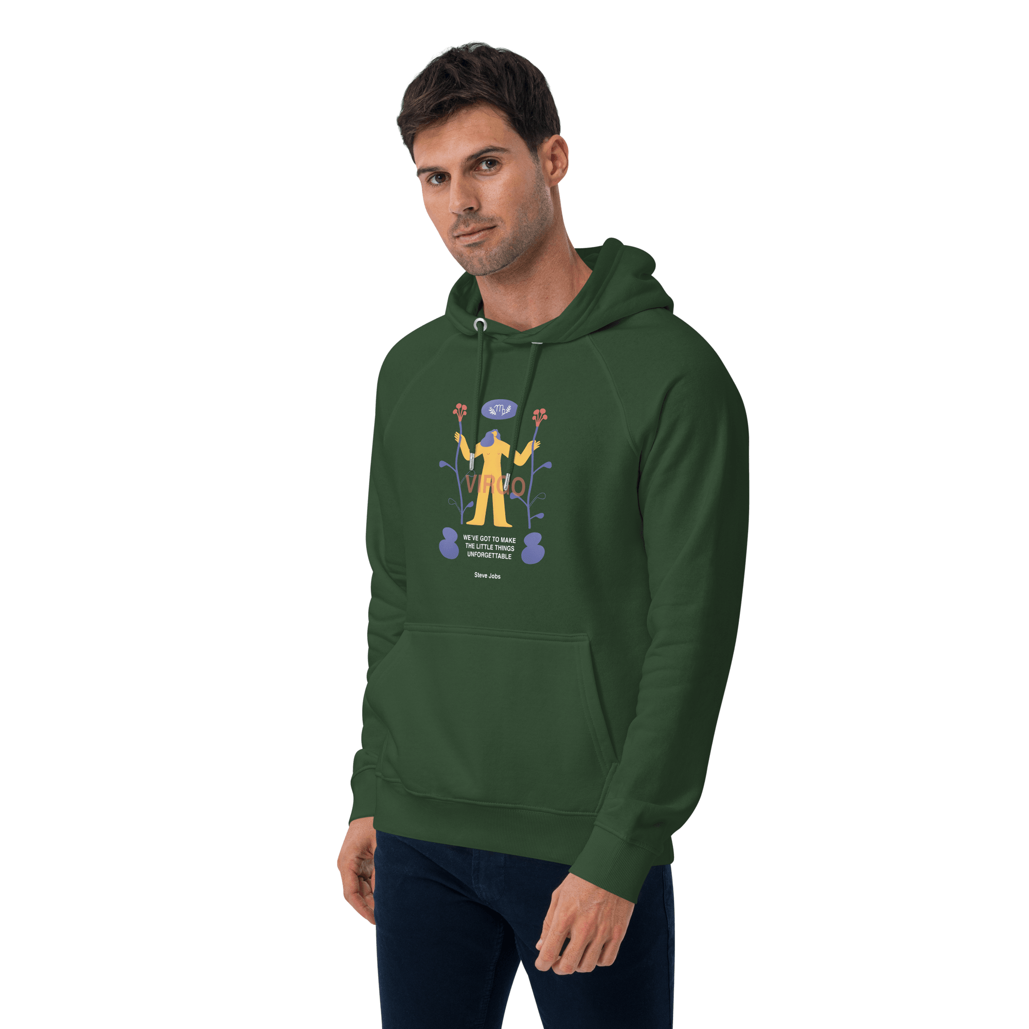Virgo Unisex Eco Raglan Hoodie - Steve Jobs Edition - 