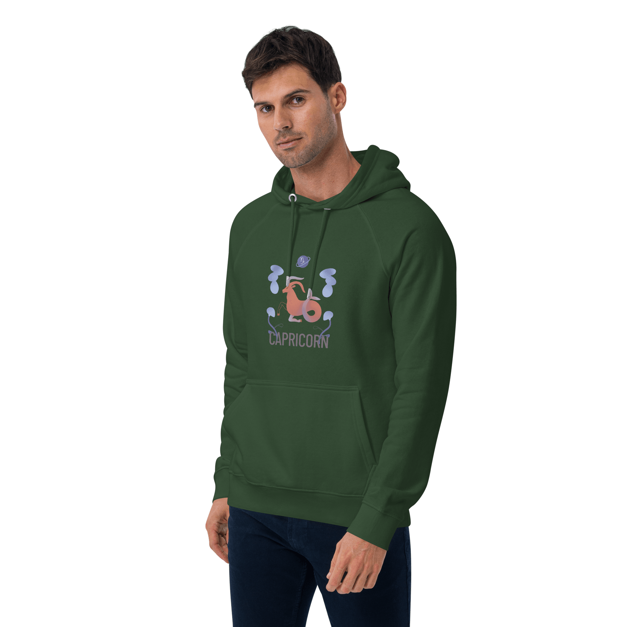 Capricorn Unisex Eco Raglan Hoodie - Raw Edition - 
