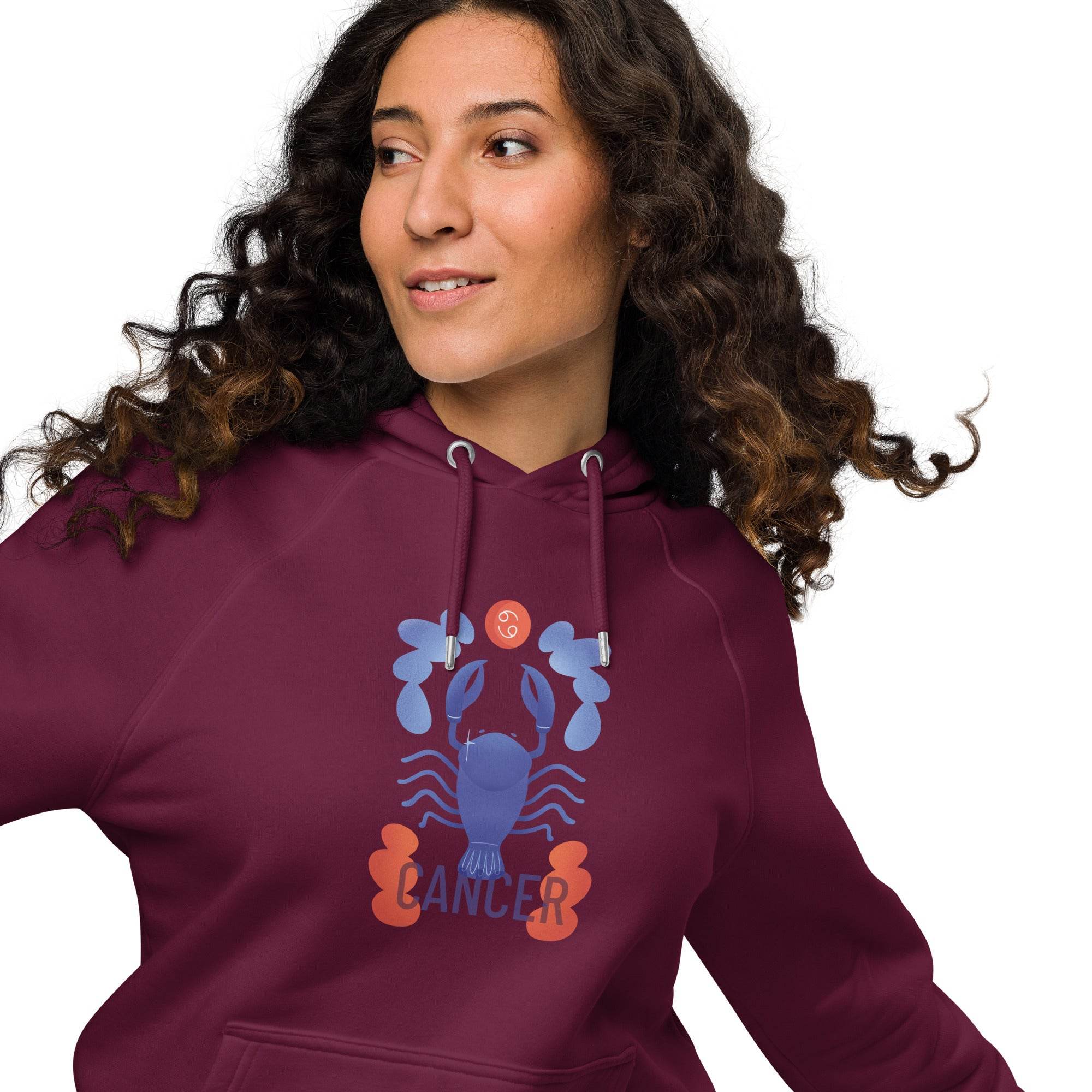 Cancer Unisex Eco Raglan Hoodie - Raw Edition - 