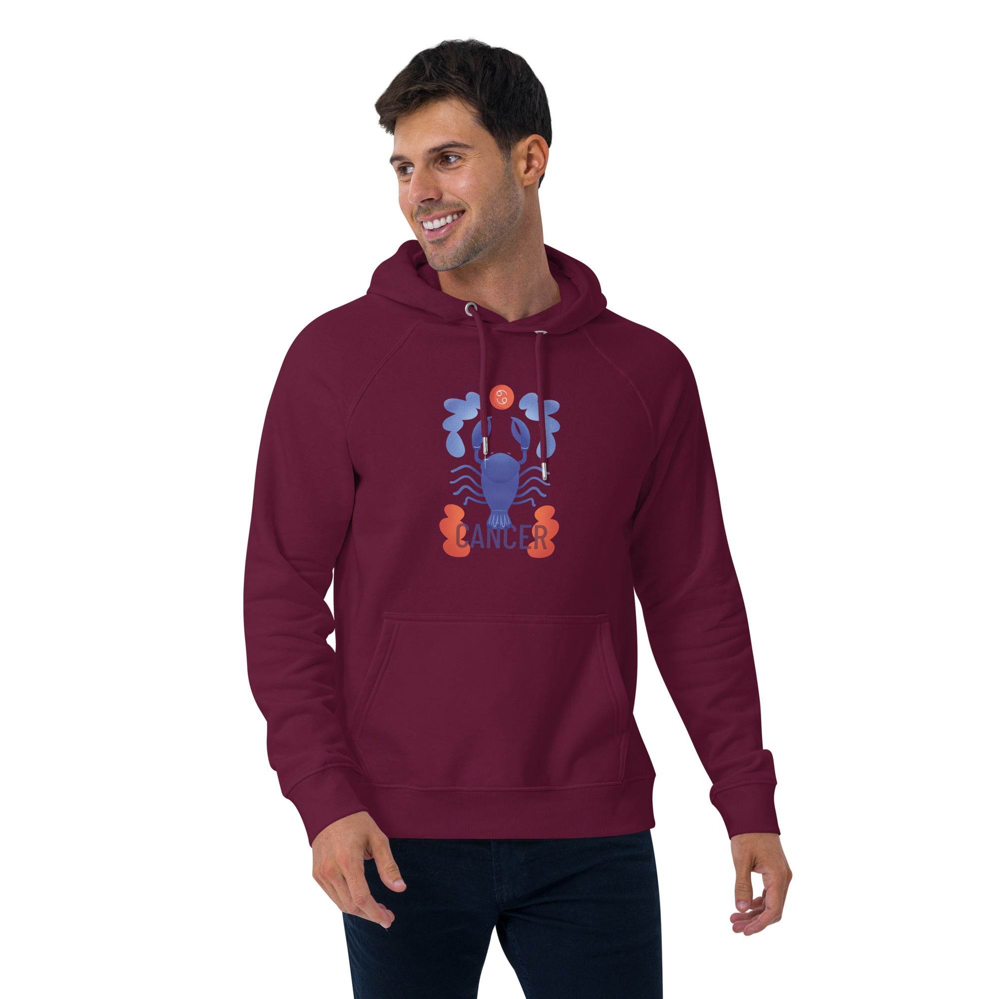 Cancer Unisex Eco Raglan Hoodie - Raw Edition - 
