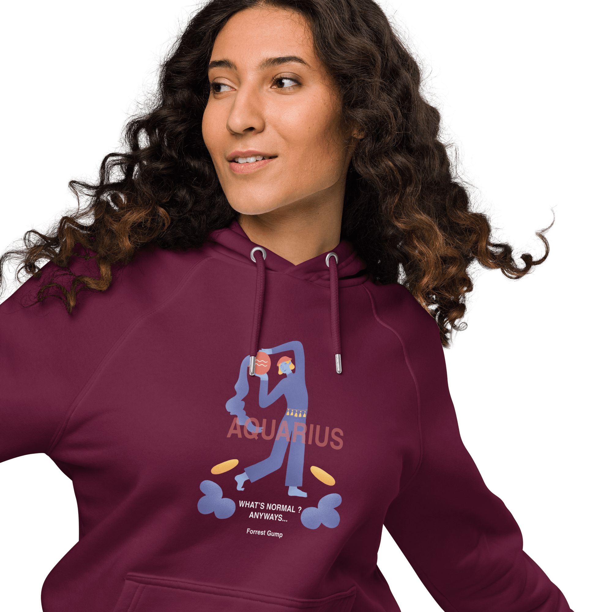 Aquarius Unisex Eco Raglan Hoodie - Forrest Gump Edition - 