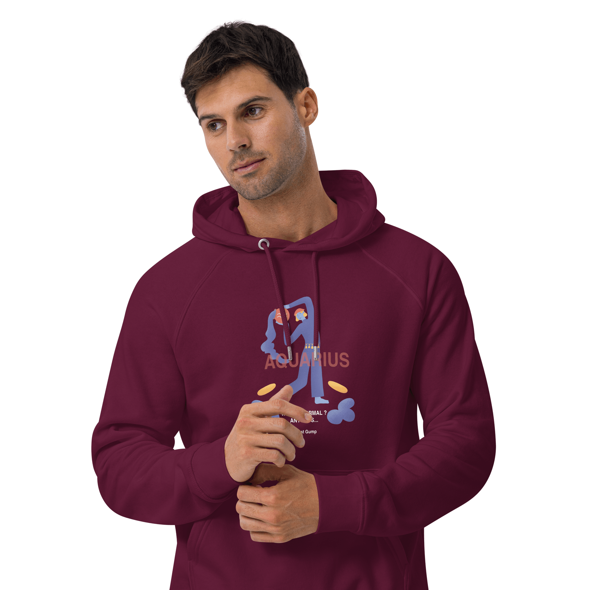 Aquarius Unisex Eco Raglan Hoodie - Forrest Gump Edition - 