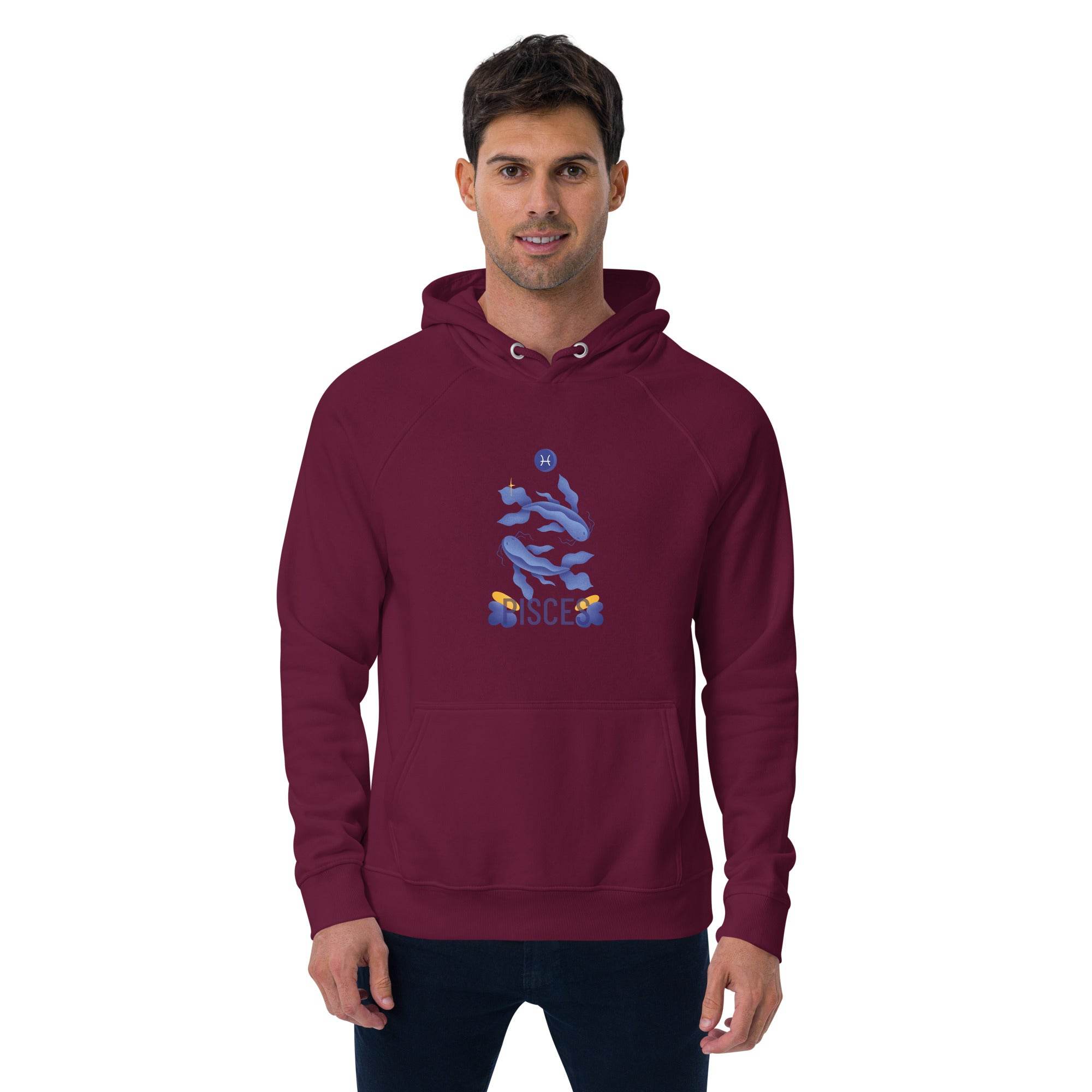Pisces Unisex Eco Raglan Hoodie - Raw Edition - 