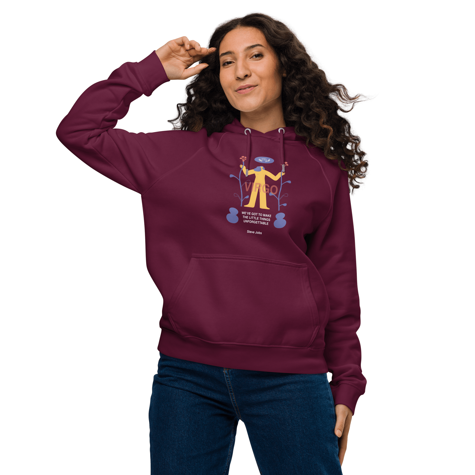 Virgo Unisex Eco Raglan Hoodie - Steve Jobs Edition - 