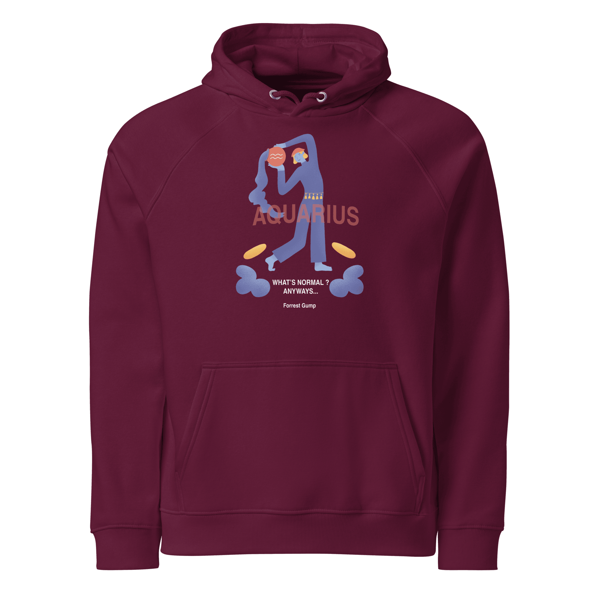 Aquarius Unisex Eco Raglan Hoodie - Forrest Gump Edition - 