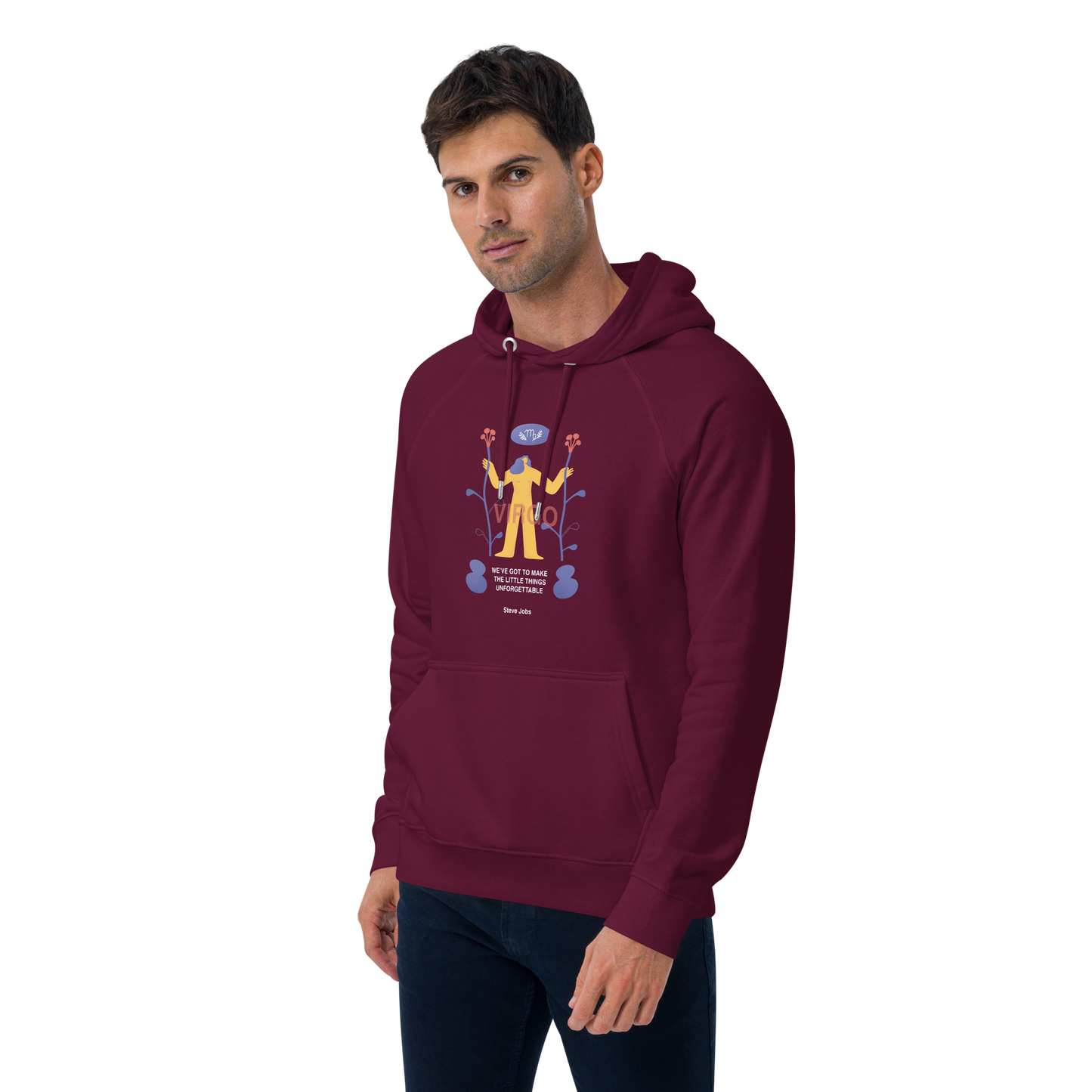 Virgo Unisex Eco Raglan Hoodie - Steve Jobs Edition