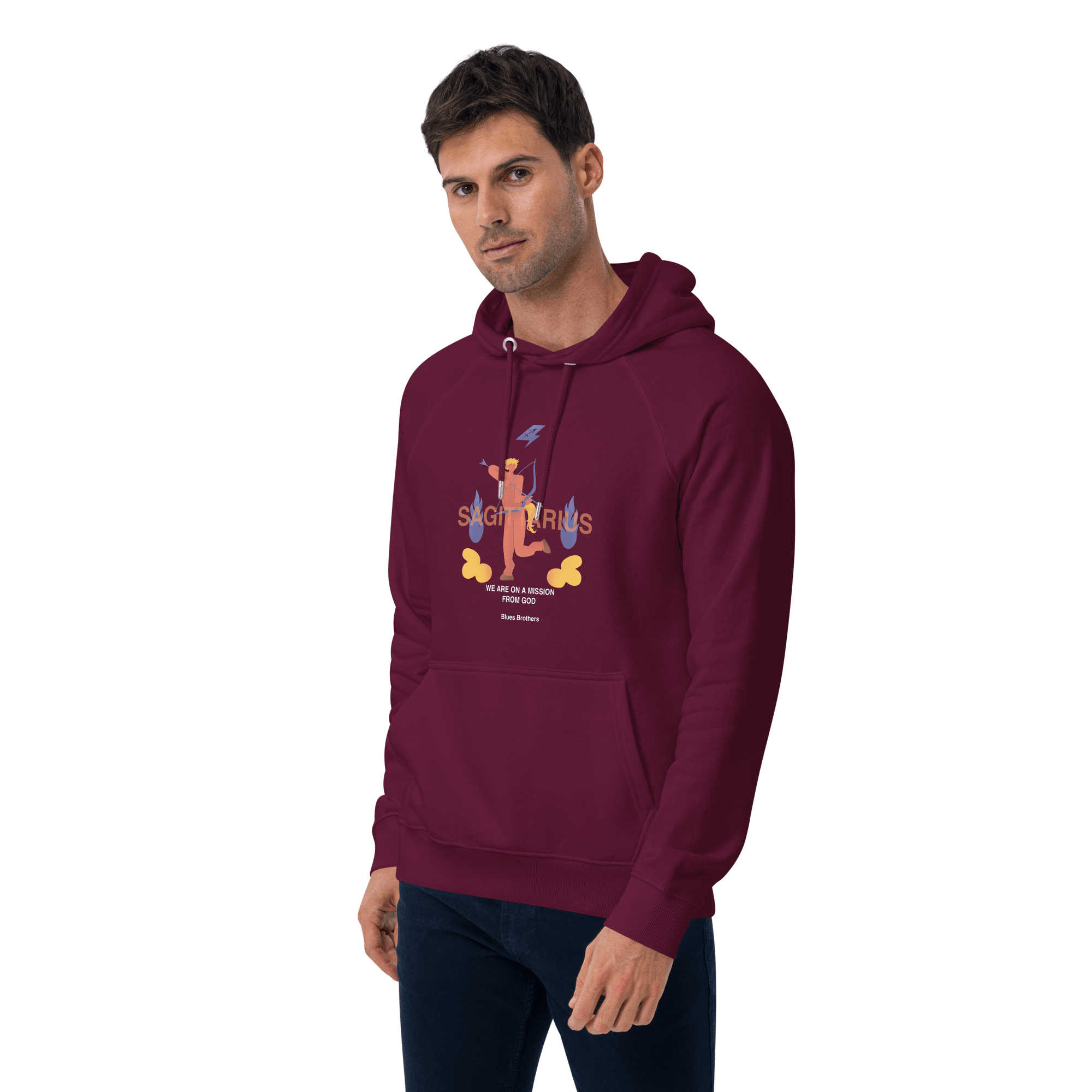Sagittarius Unisex Eco Raglan Hoodie - The Blues Brothers Edition - 