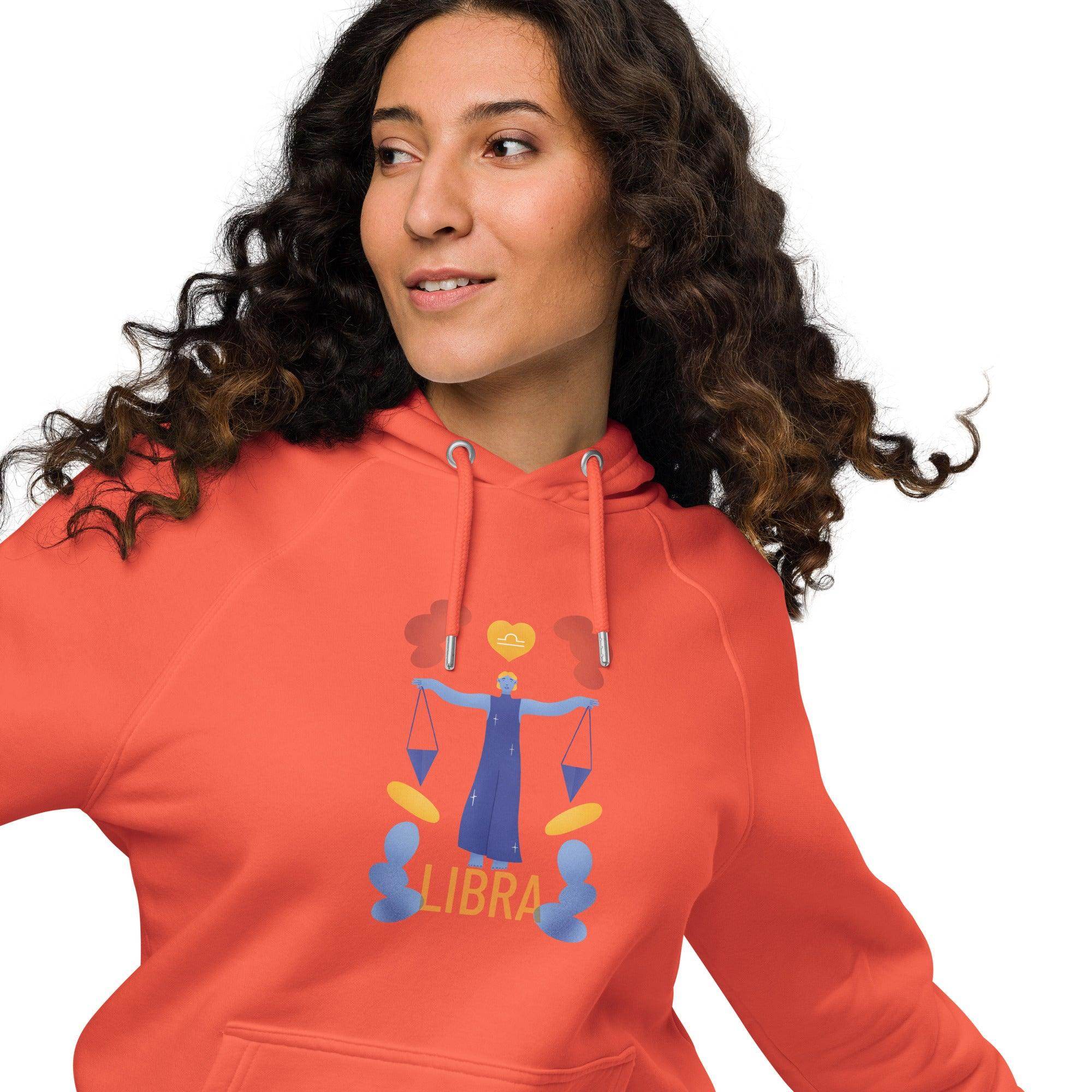 Libra Unisex Eco Raglan Hoodie - Raw Edition - 