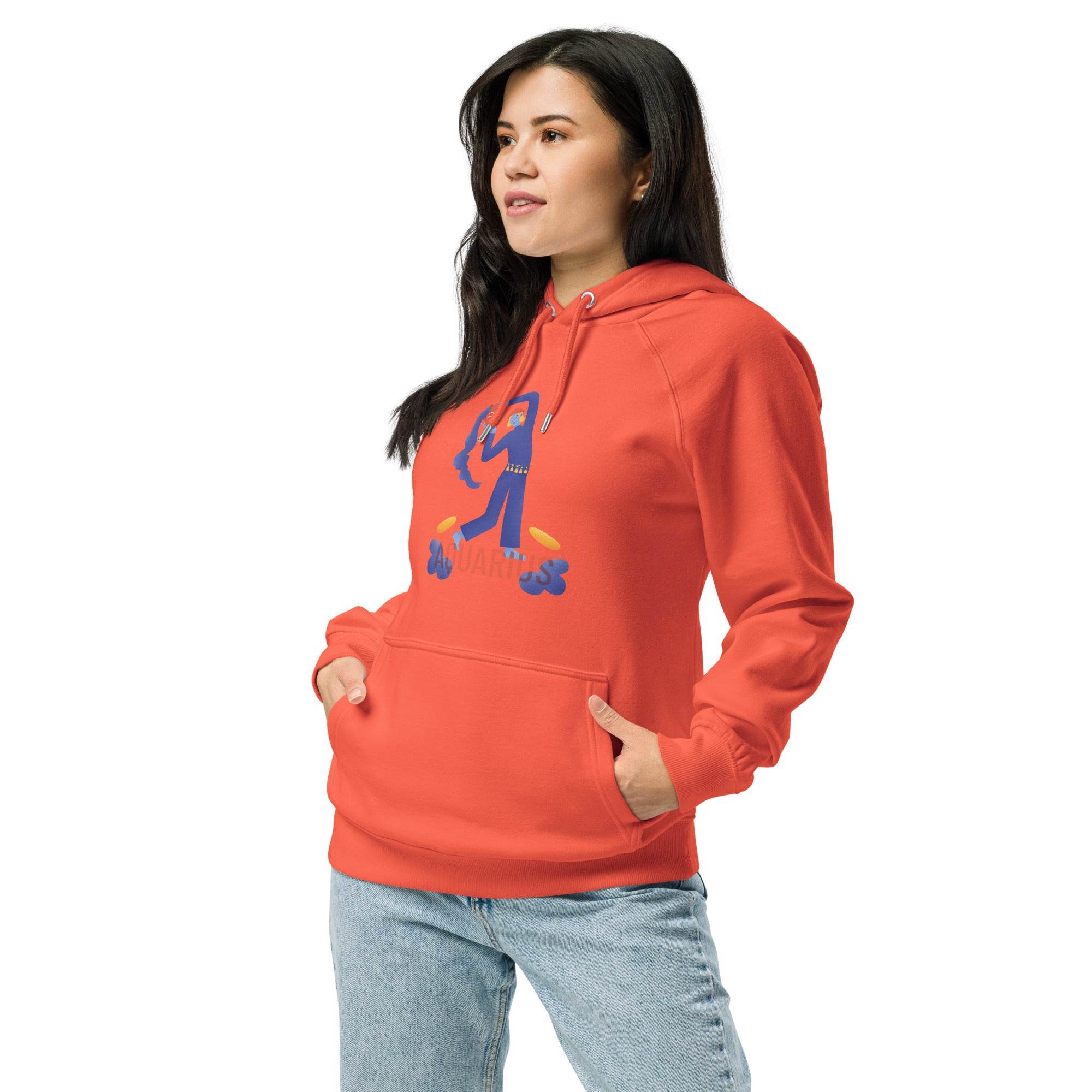 Aquarius Unisex Eco Raglan Hoodie - Raw Edition - 