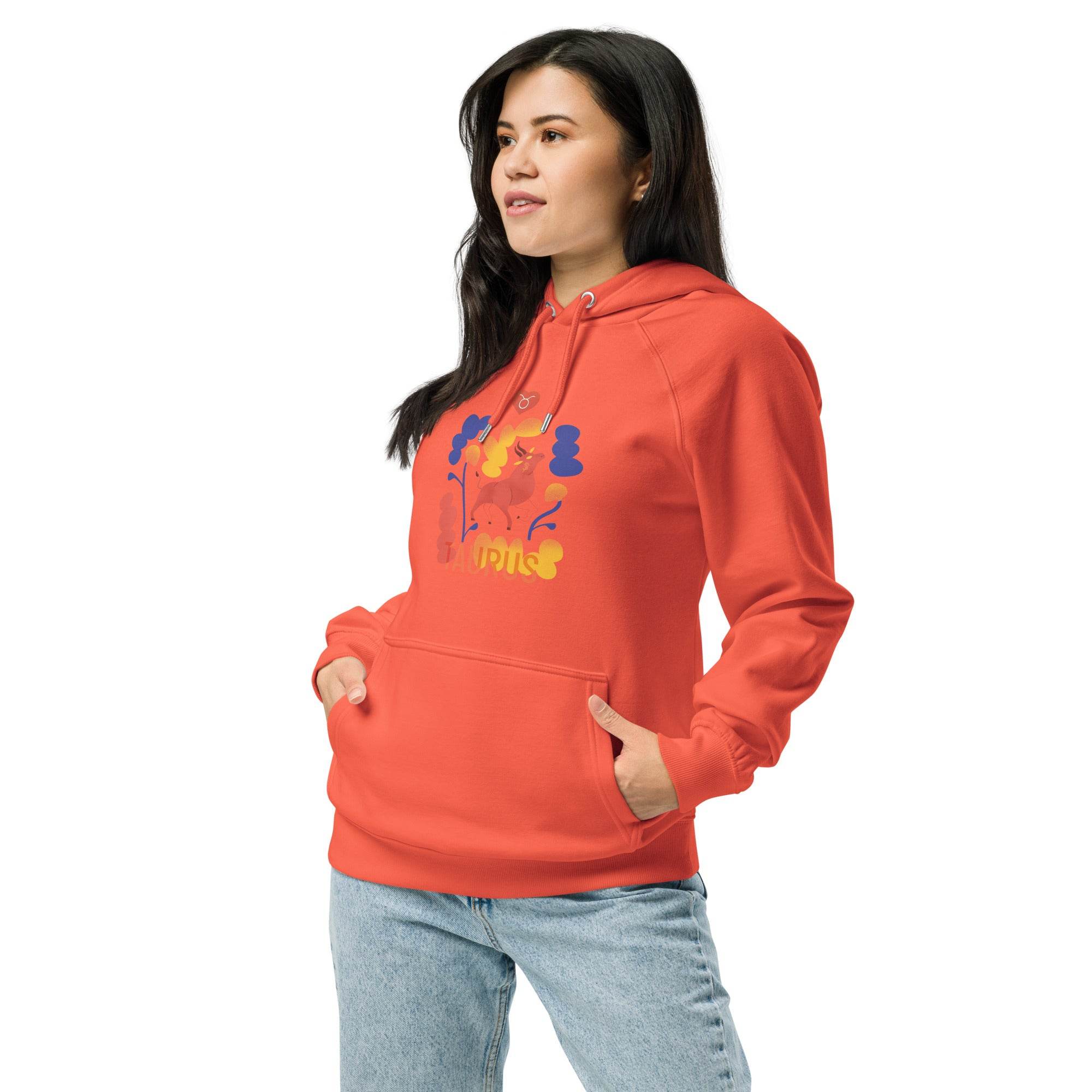 TAURUS Unisex Eco Raglan Hoodie Raw - 