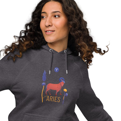 Aries Unisex Eco Raglan Hoodie Raw